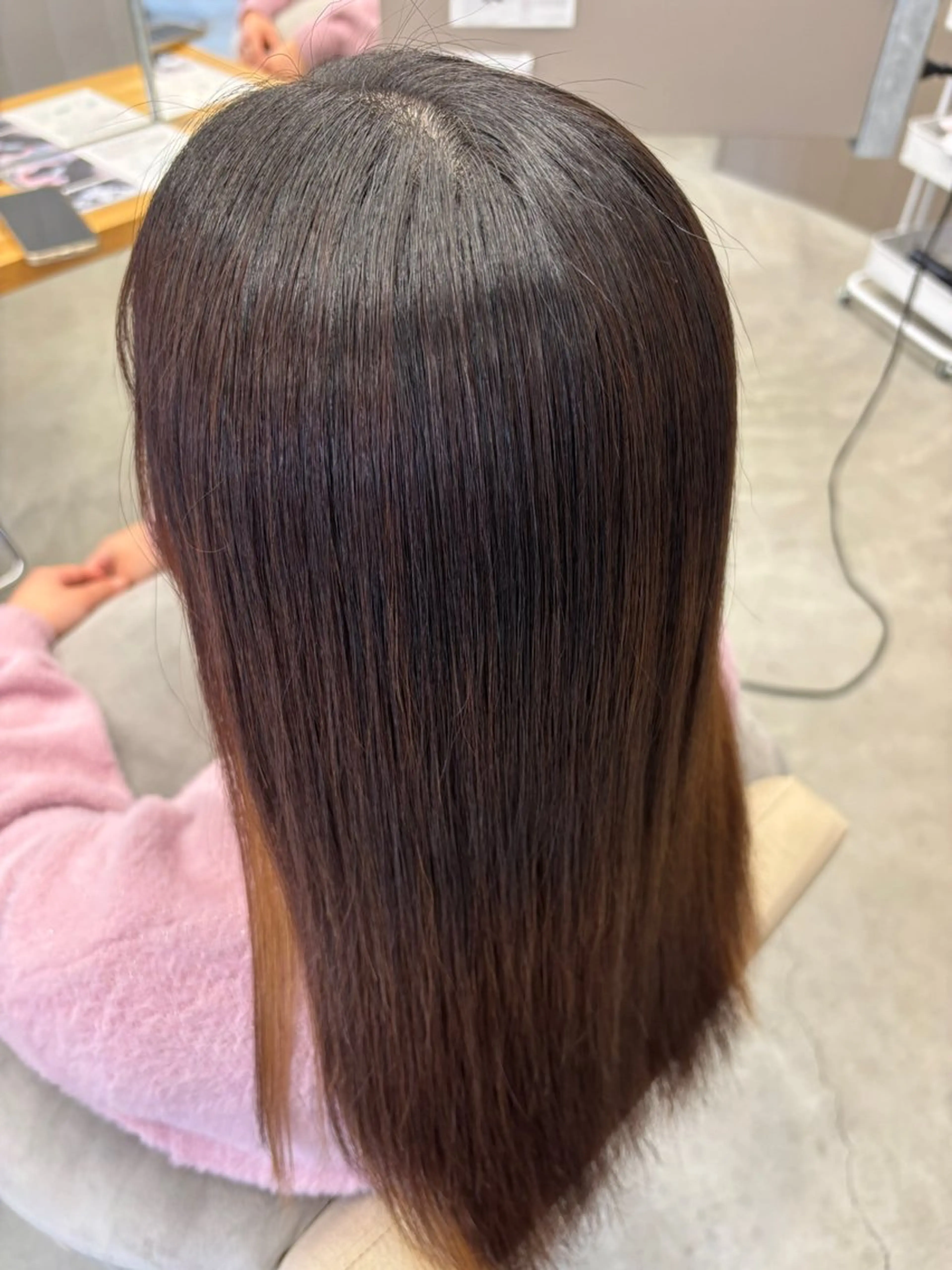 ロング カット 縮毛矯正 トリートメント chihale 富樫莉香のヘアスタイル