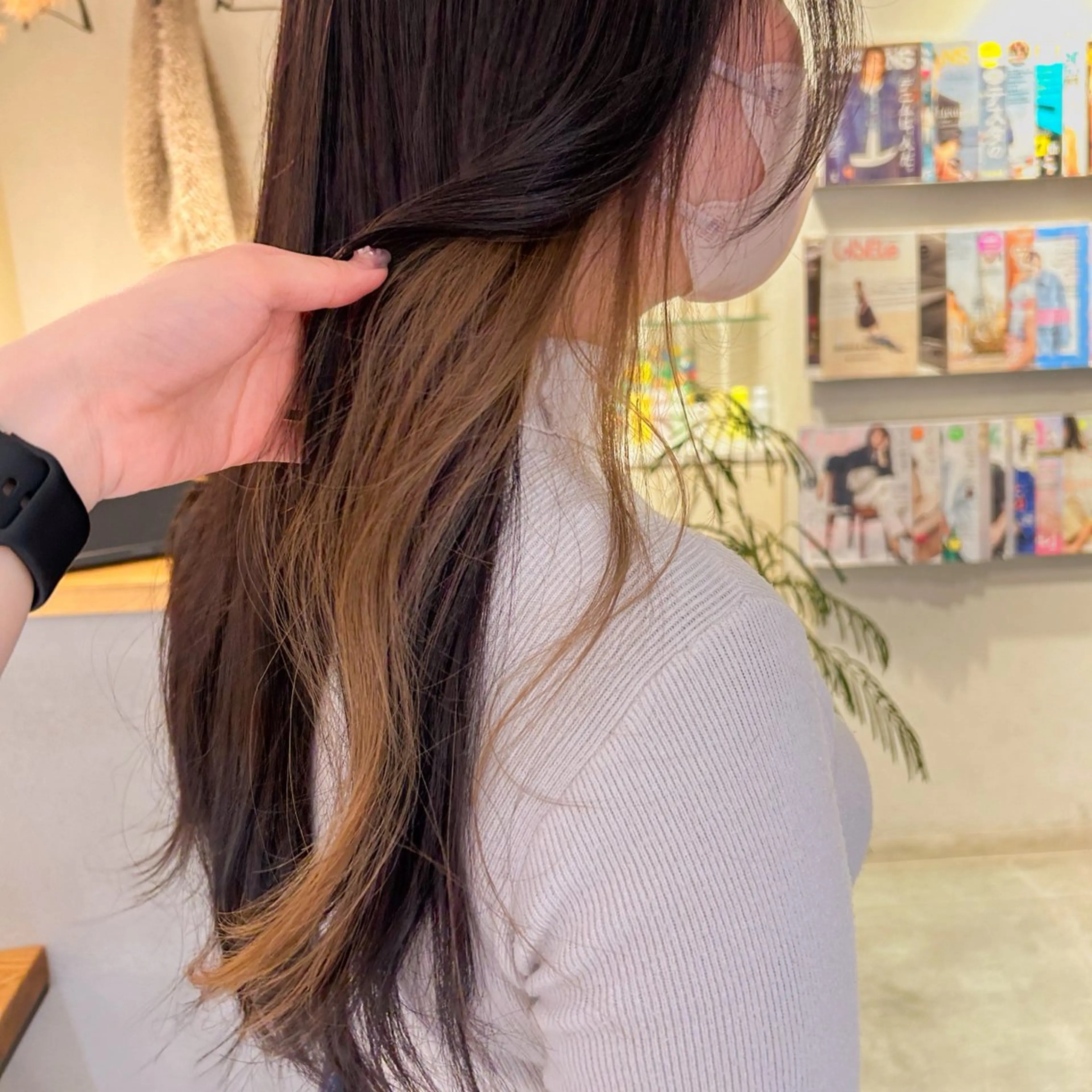 ロング カラー ベージュカラー ブラウンカラー ダークブラウン 甲斐 瑞稀のヘアスタイル