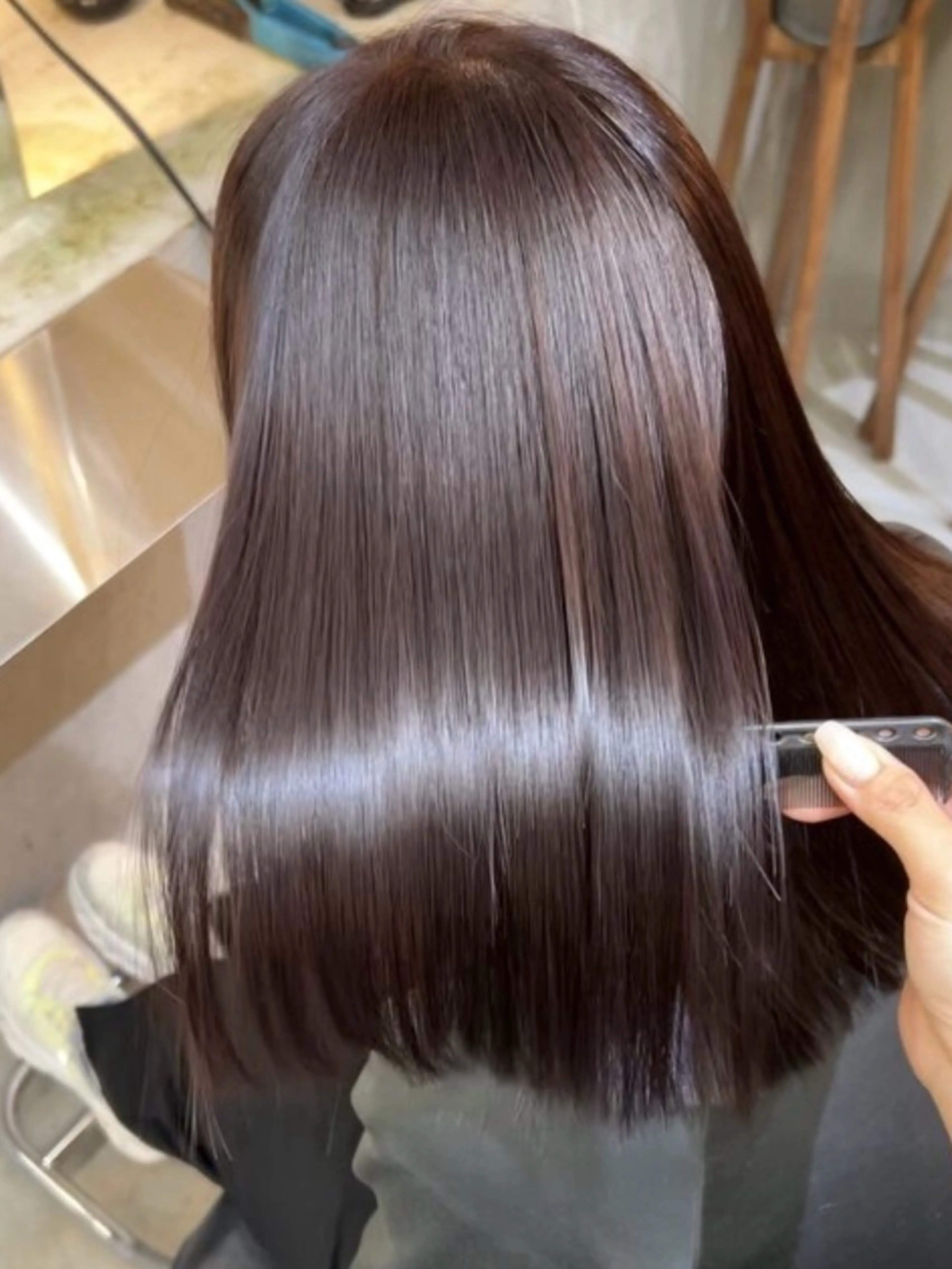 セミロング 縮毛矯正 カット ヘアカラー 縮毛矯正 トリートメント ボブ/くびれボブ/ 髪質改善/Ru-kaのヘアスタイル