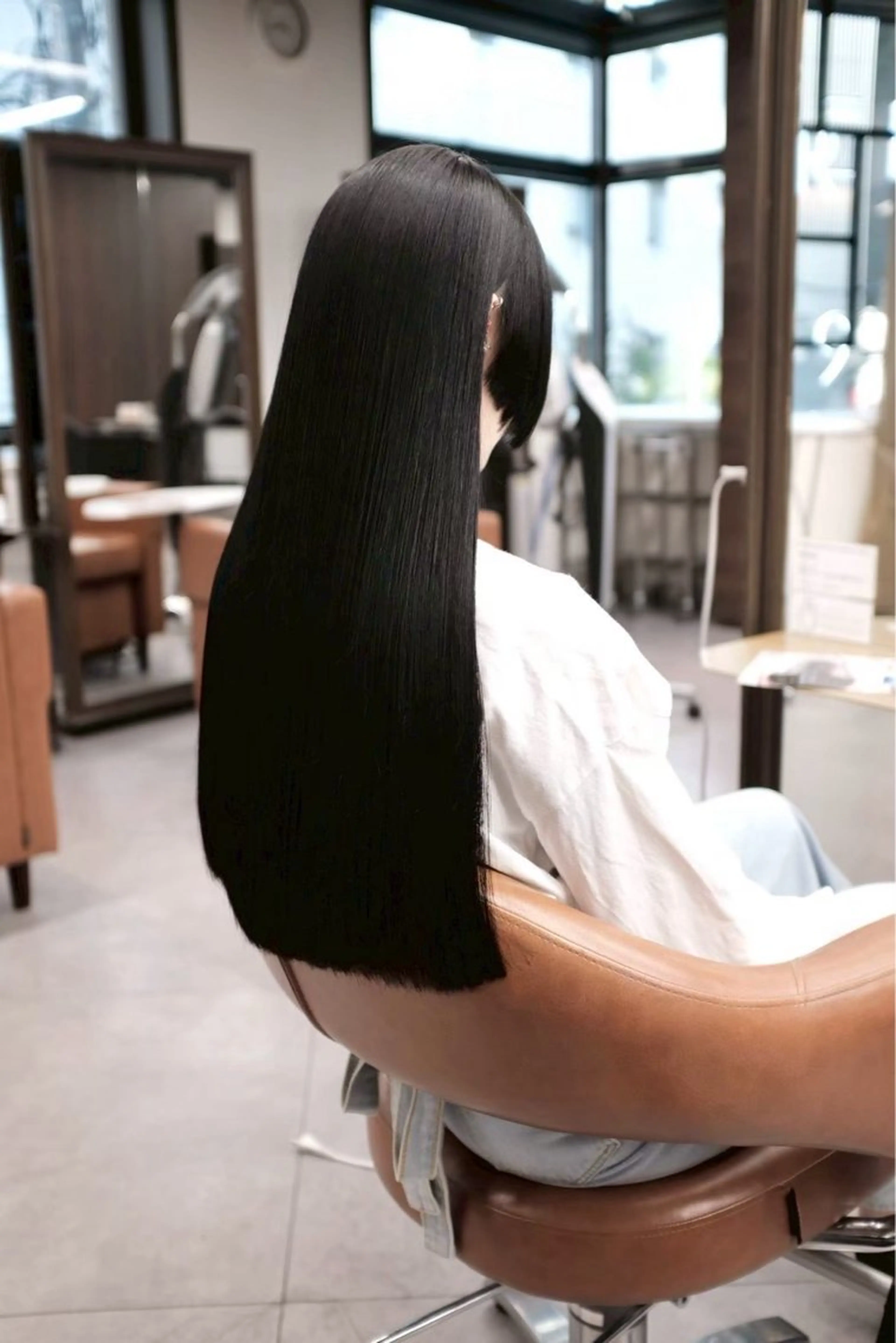 ロング 縮毛矯正 髪質改善/艶 カラー/れいなのヘアスタイル