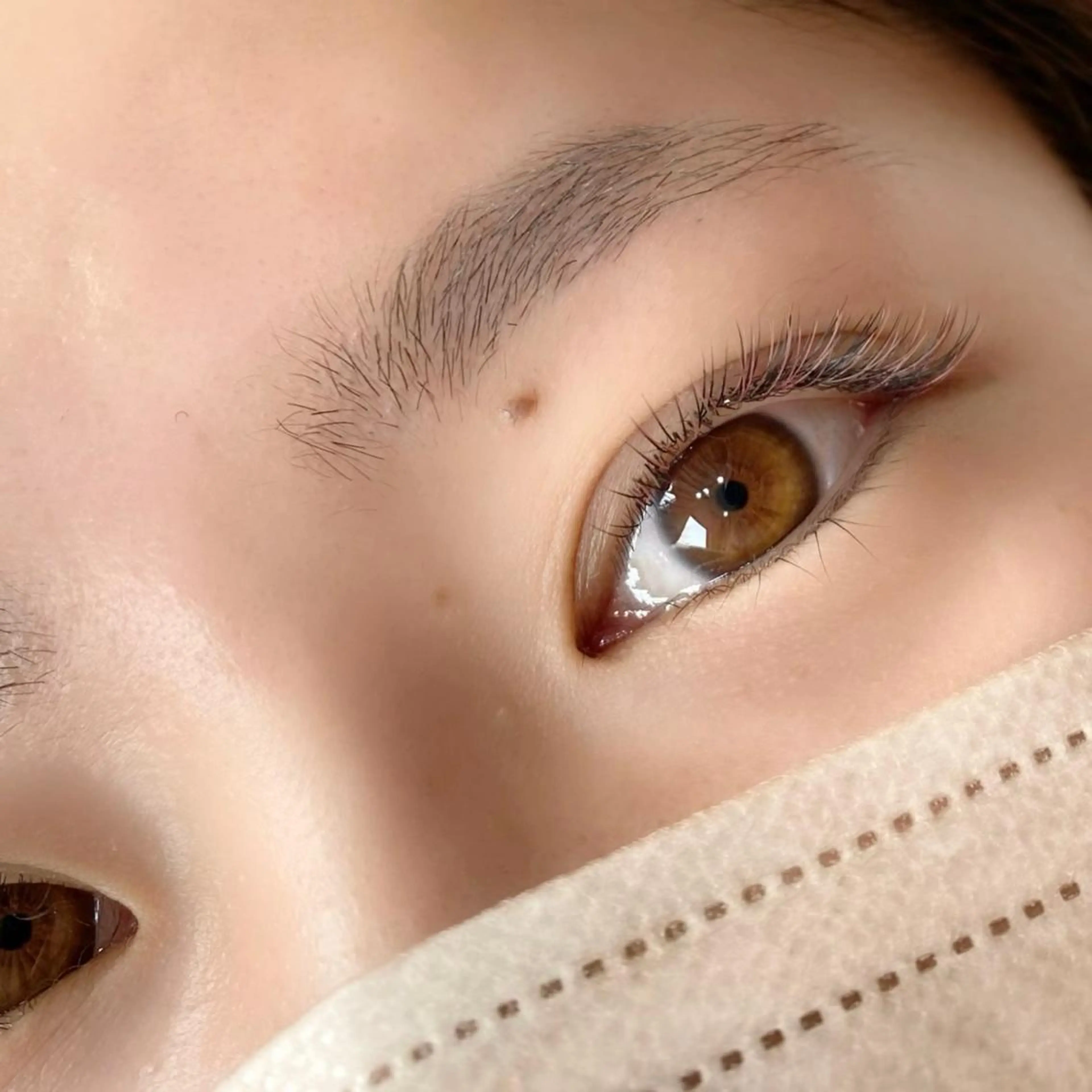 ショート カラー パーマ ヘアアレンジ メンズ キッズ ネイル マツエク・マツパ アイブロウ グレージュ ピンクカラー 眉カラー カラーマツエク ピンク & eye 浦和店のマツエク・マツパデザイン