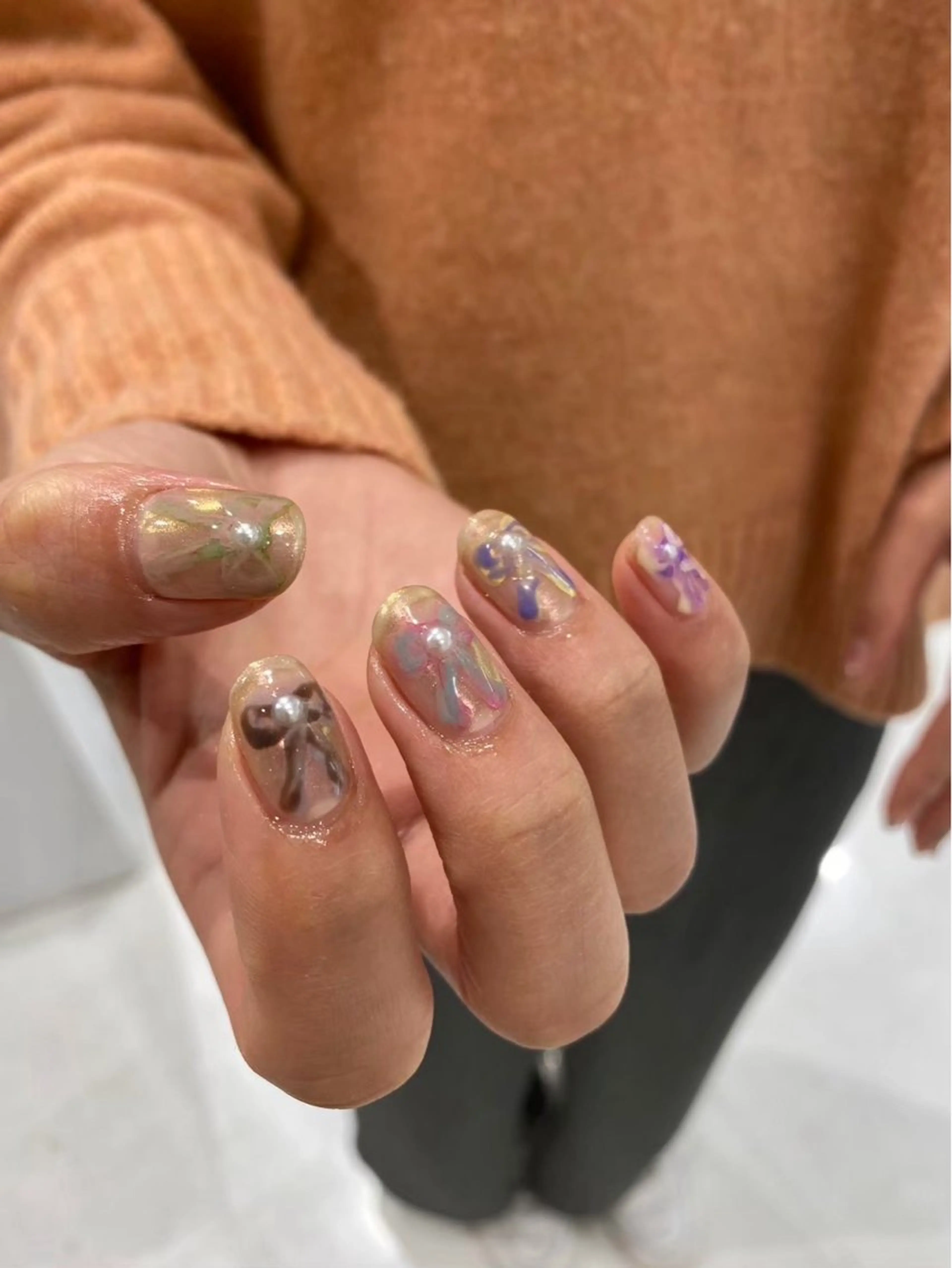 ネイル ジェルネイル マグネットネイル ニュアンスネイル ワンカラーネイル パラジェル ハンドネイル 草加ニュアンスネイル 🌚hersのネイルデザイン