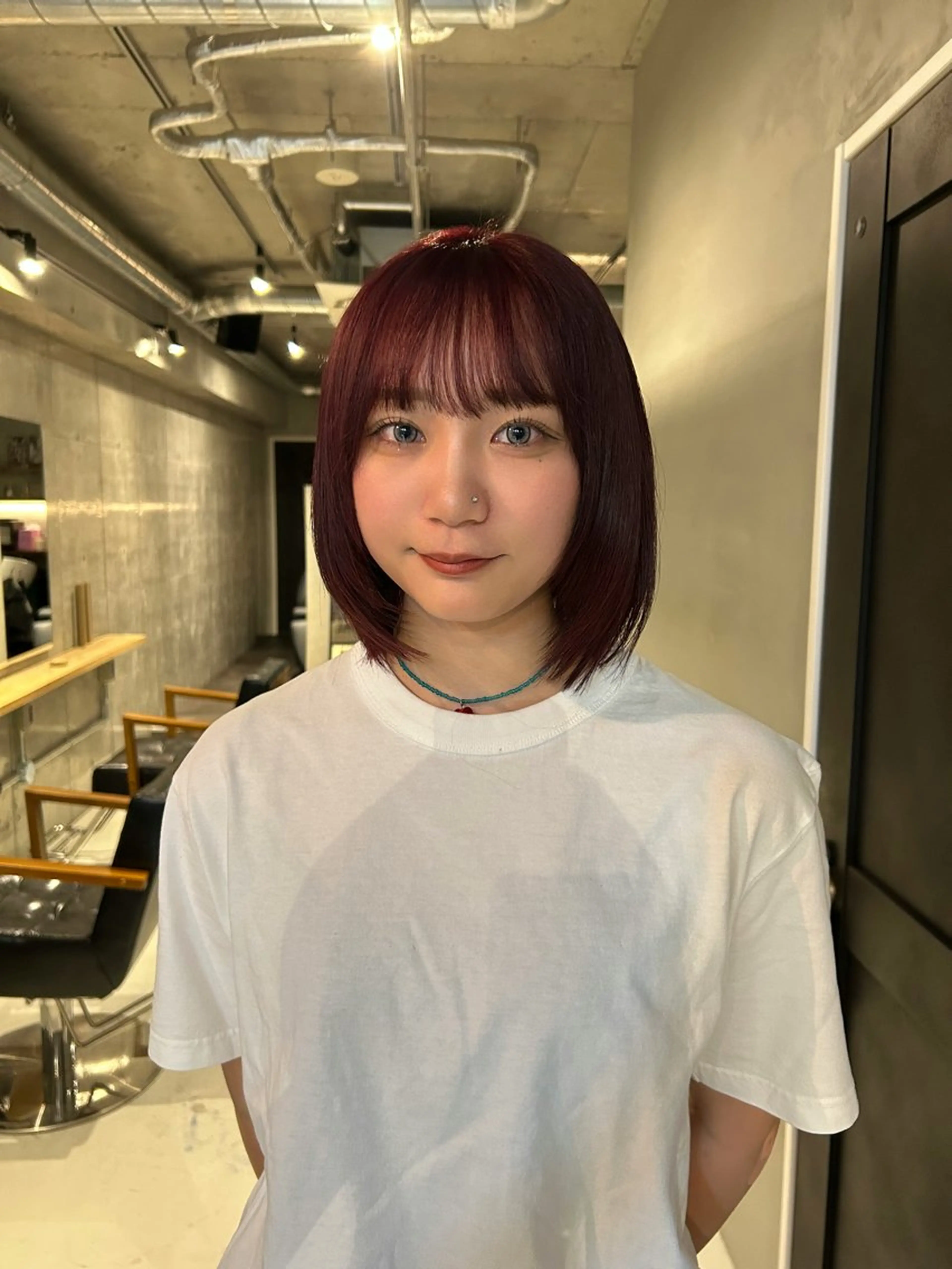 ミディアム カラー ヘアカラー 田中 沙和のヘアスタイル