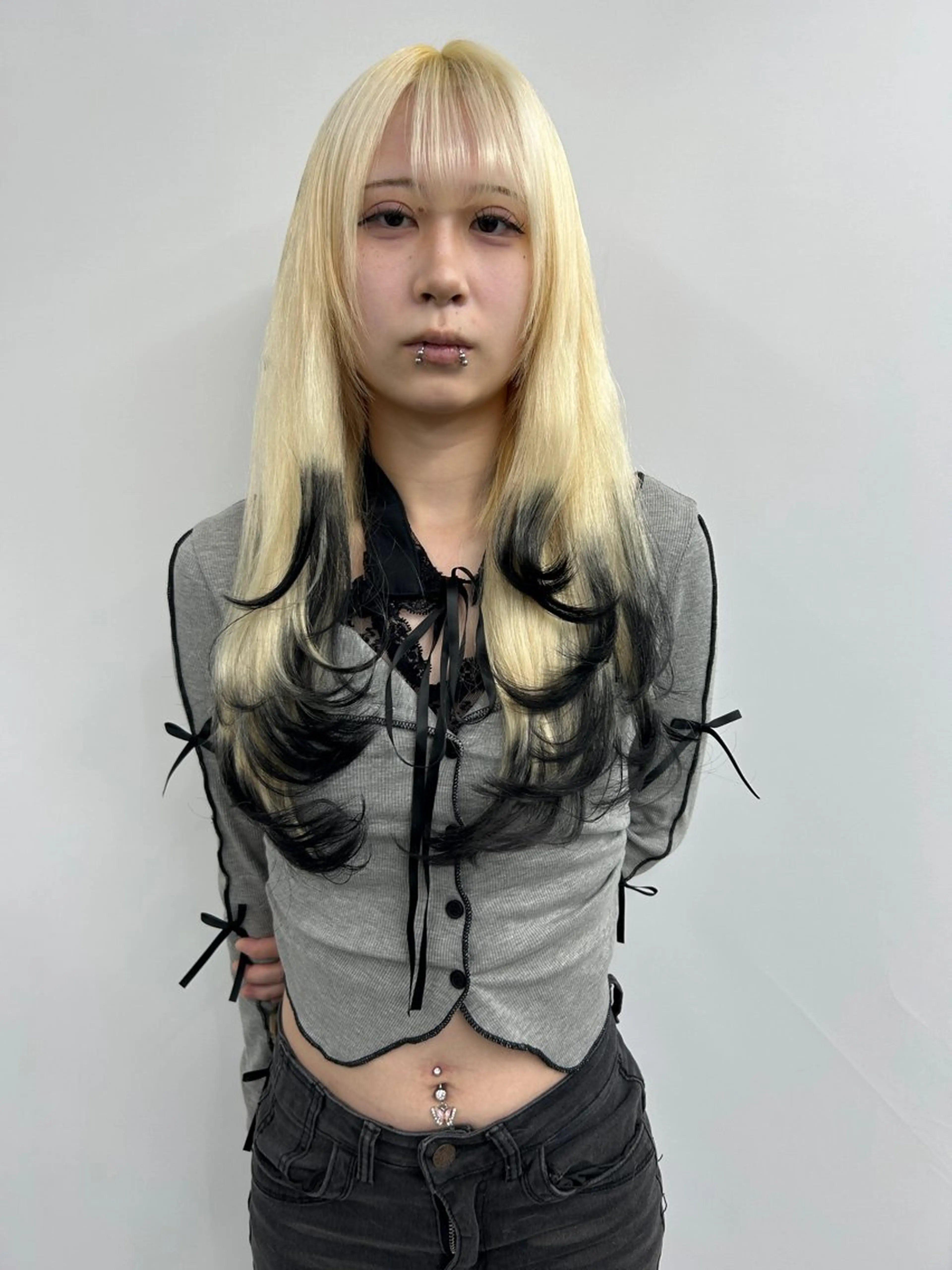 ロング カラー シールエクステ デザインカラー ダブルカラー エクステ レイヤーカット カット ヘアカラー トリートメント エクステ ヘアセット alpha. カラーエクステ下妻のヘアスタイル