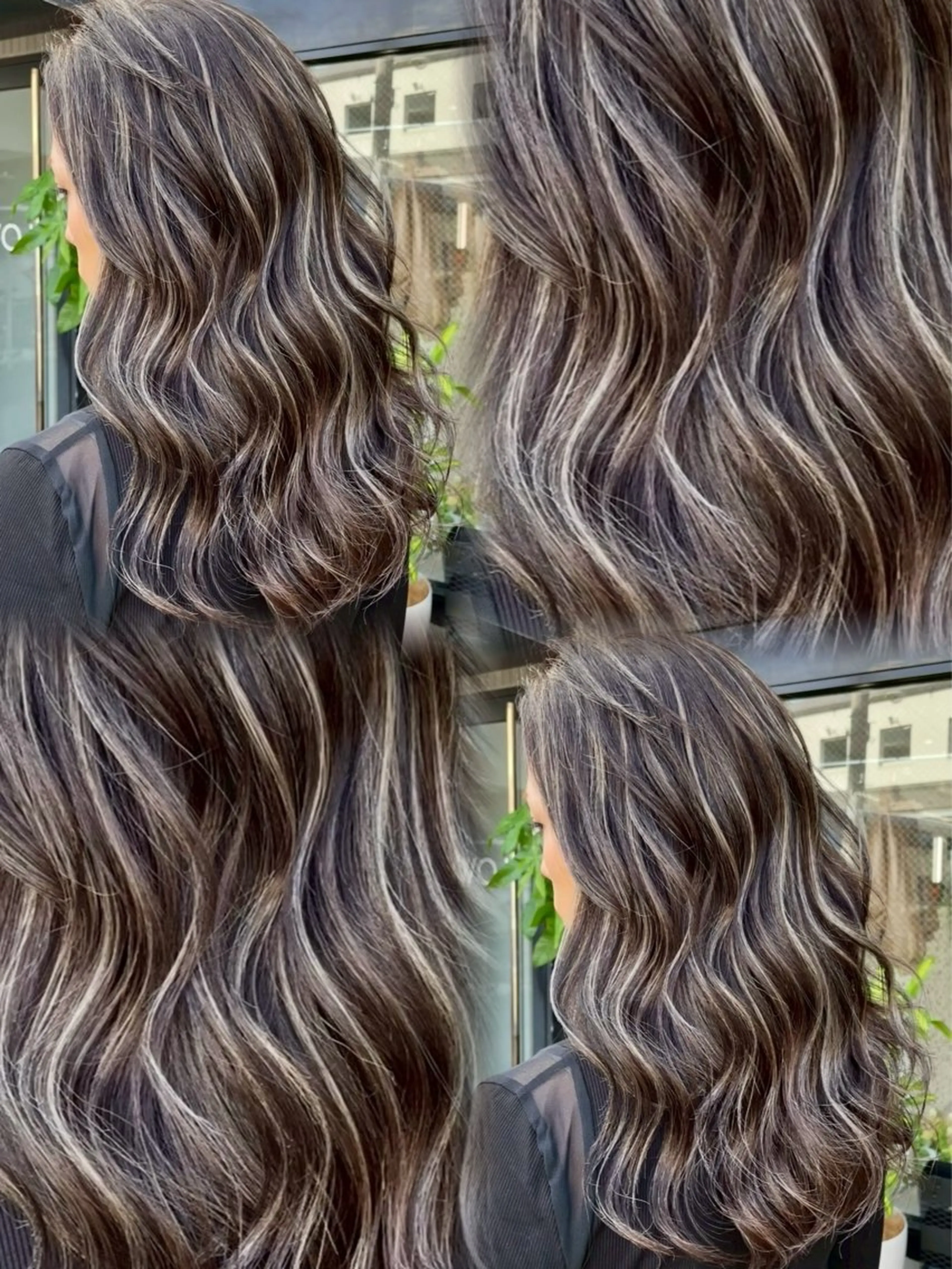 ロング カラー ミストバング ベージュカラー ブリーチ ケアブリーチ デザインカラー ヘアカラー ONYX 表参道所属・表参道/ハイライト 髪質改善ストレートのヘアスタイル