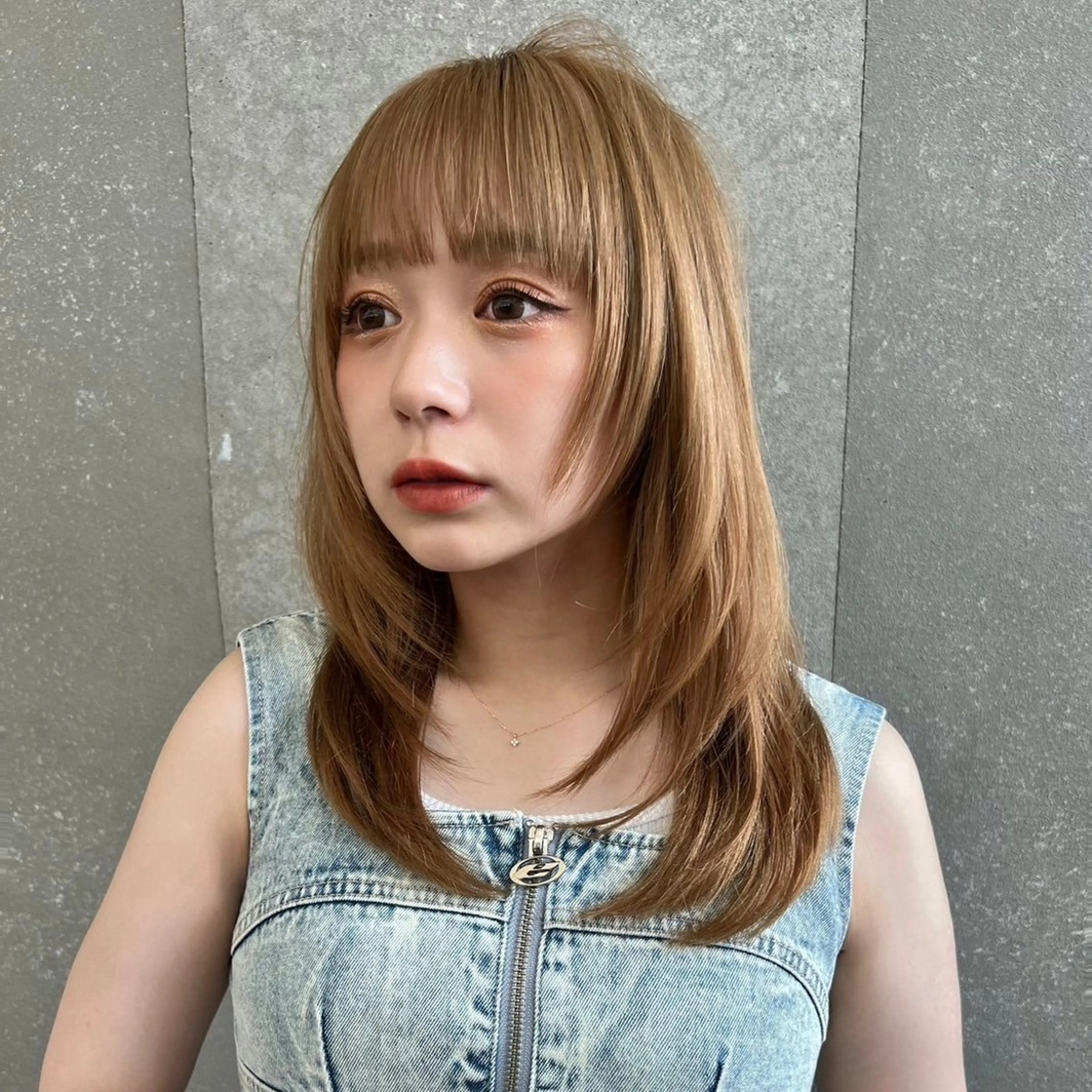 セミロング カット ヘアカラー トリートメント 髪質改善 ANFINI所属・ボブ・レイヤー 田中 励也のヘアスタイル