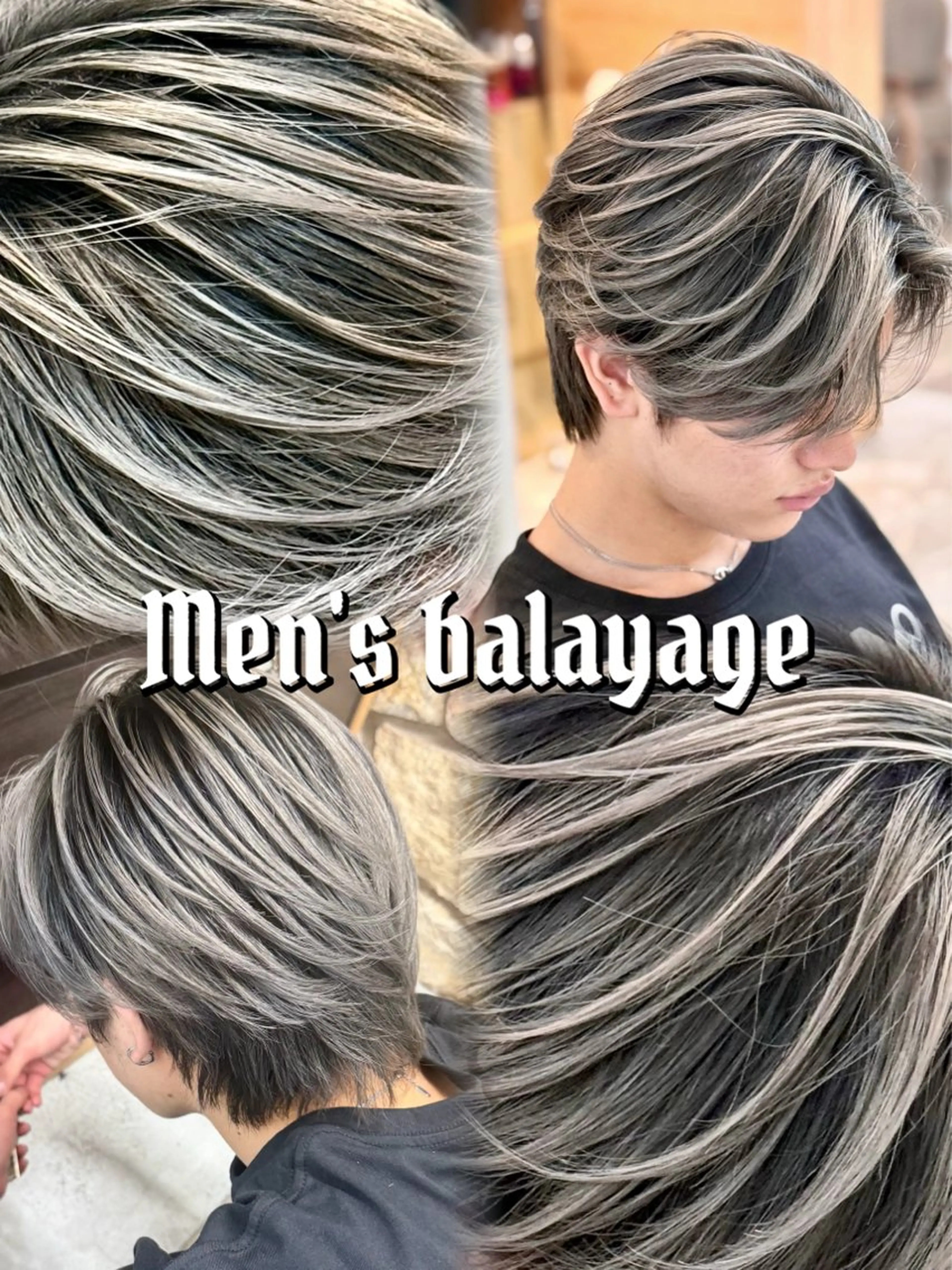 ショート カラー メンズ Mirareee tokyo所属・バレイヤージュ/ シャドウルーツ/安室のヘアスタイル