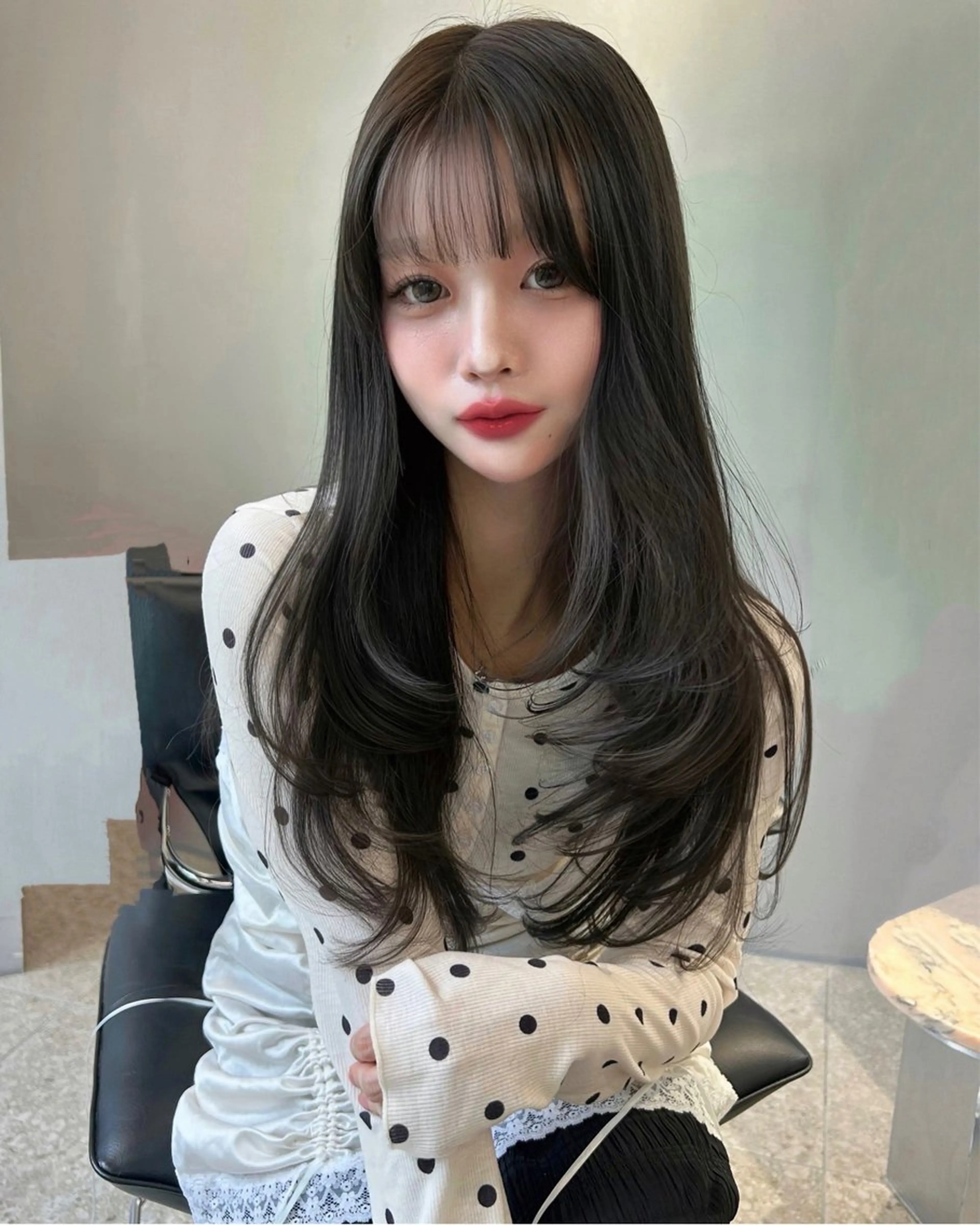 就活 黒髪 BLACKカラー＋トリートメントの写真