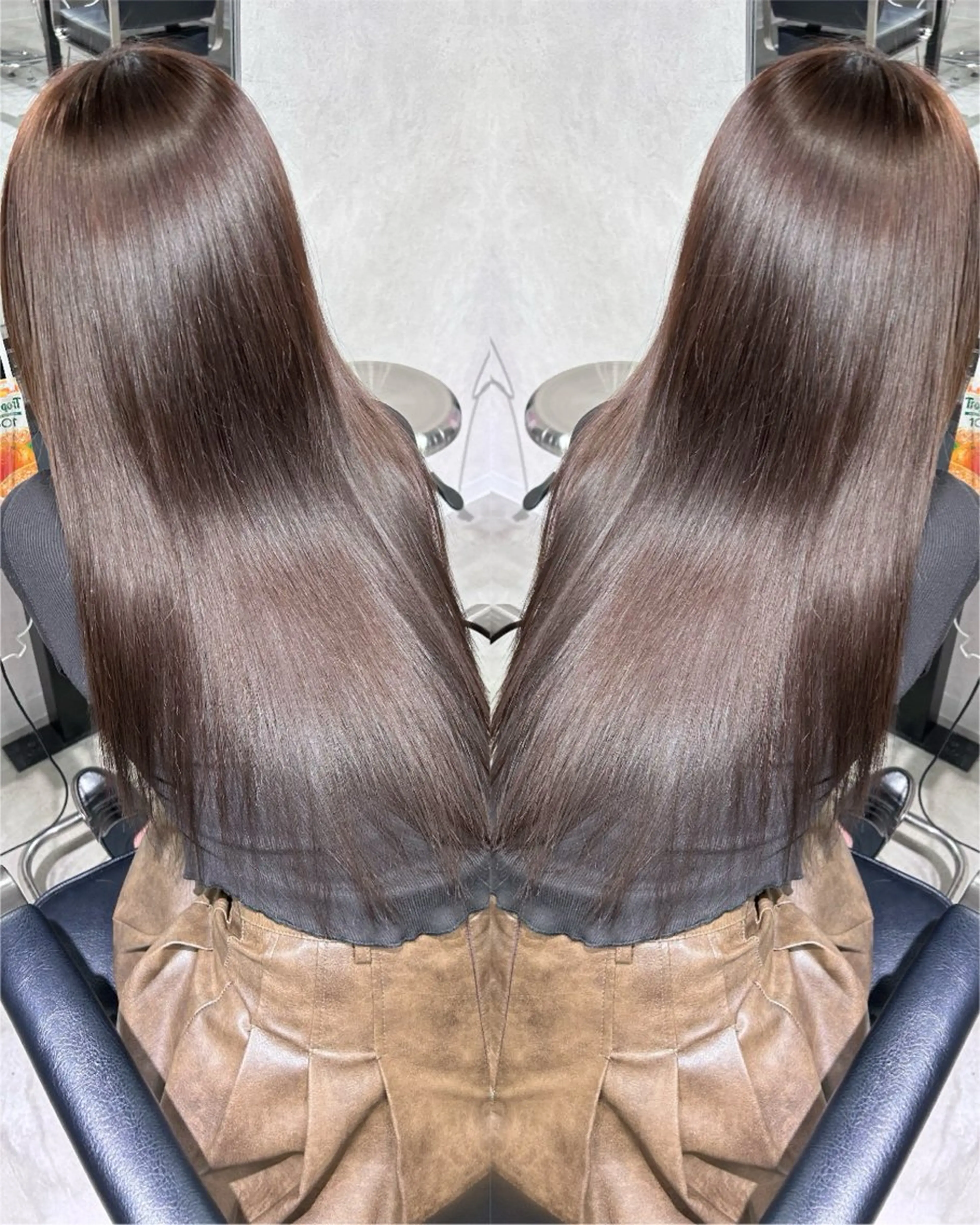 ロング カラー グレージュ トリートメント 髪質改善大阪/ 酸性縮毛矯正/ゆうとのヘアスタイル