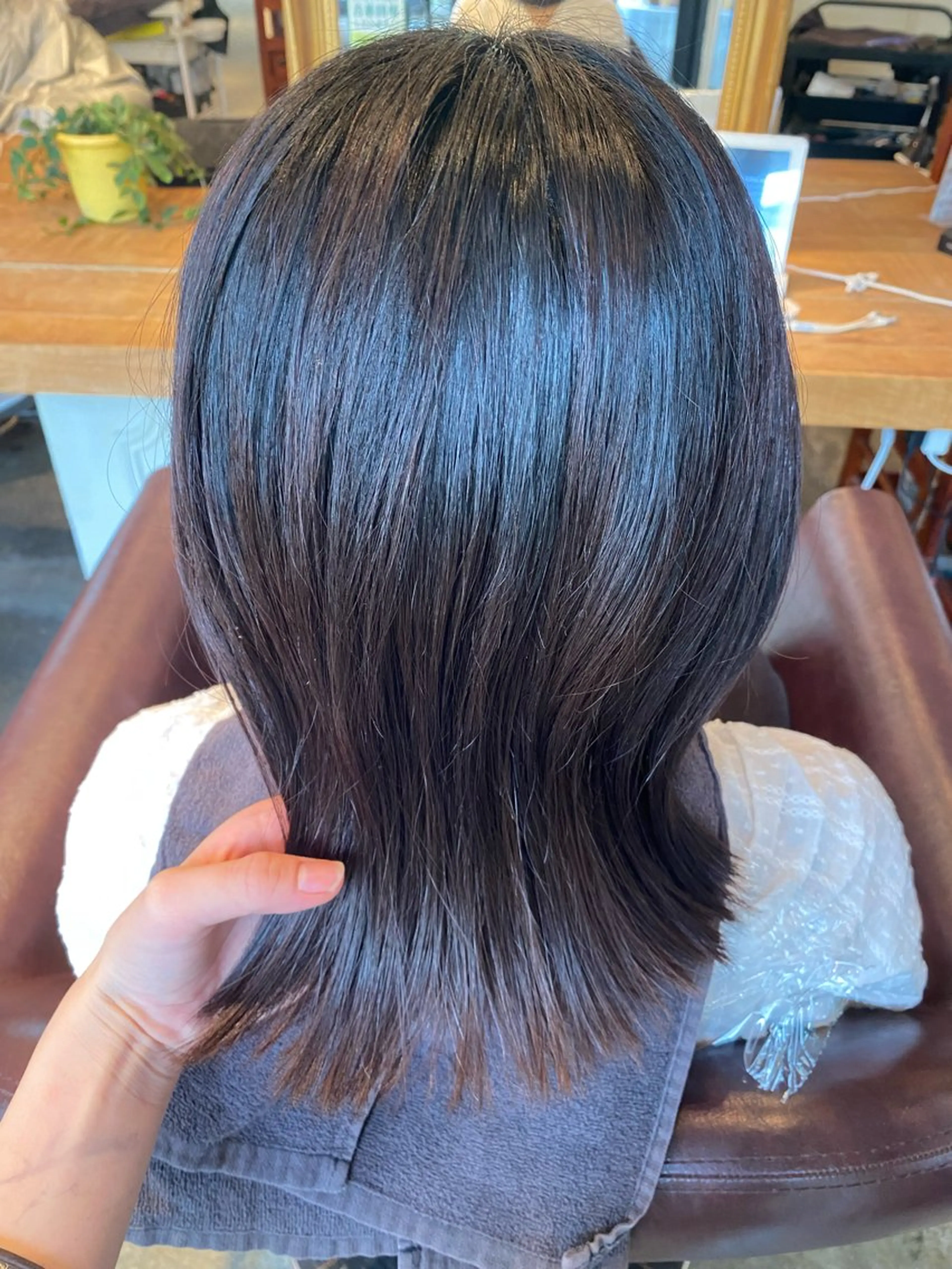 ミディアム カラー オリーブカラー ワンホン/艶髪/韓国 🦋kokona🦋のヘアスタイル