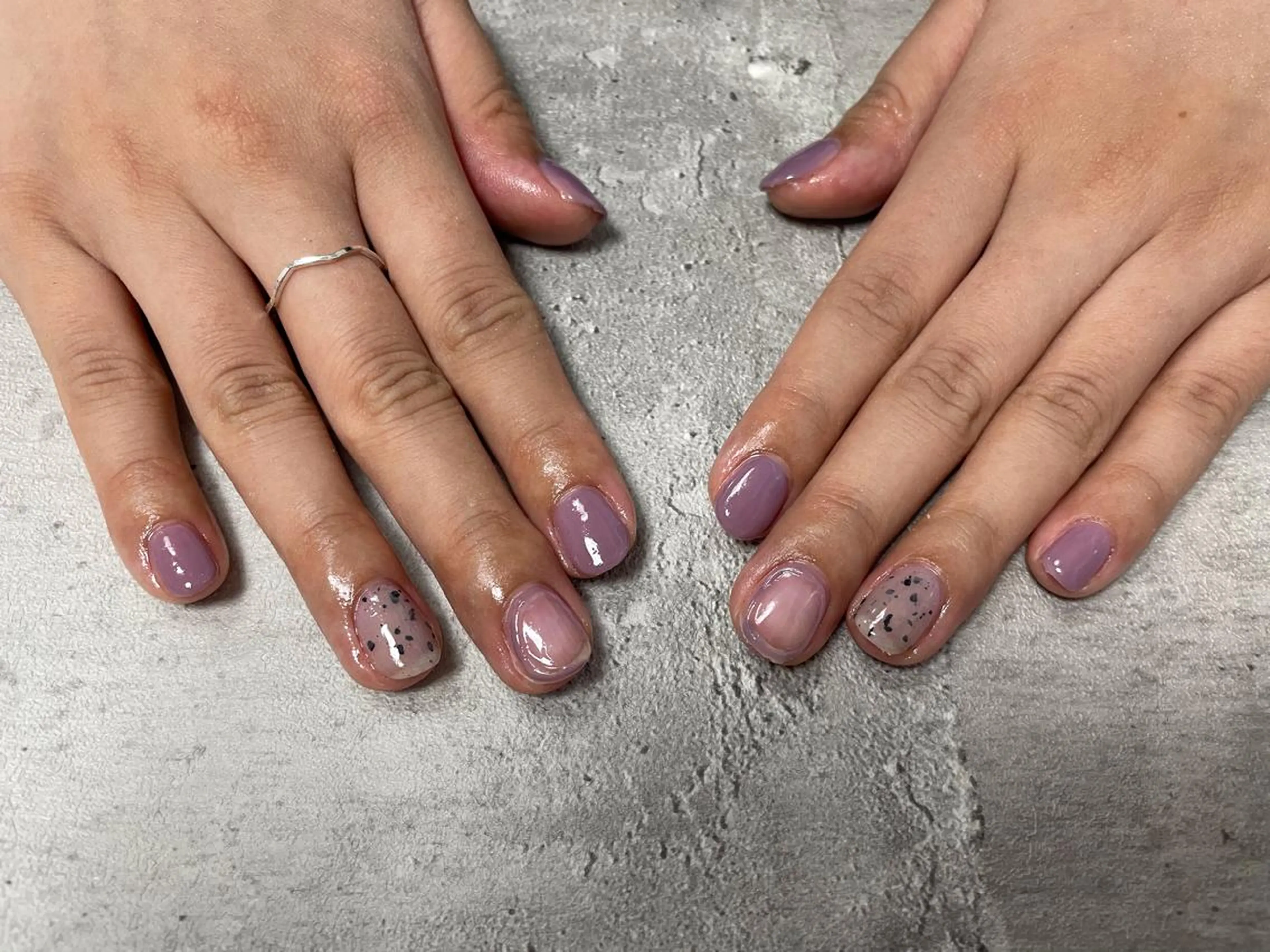 ネイル パープル ハンドネイル Mogu nail 二子玉川のネイルデザイン
