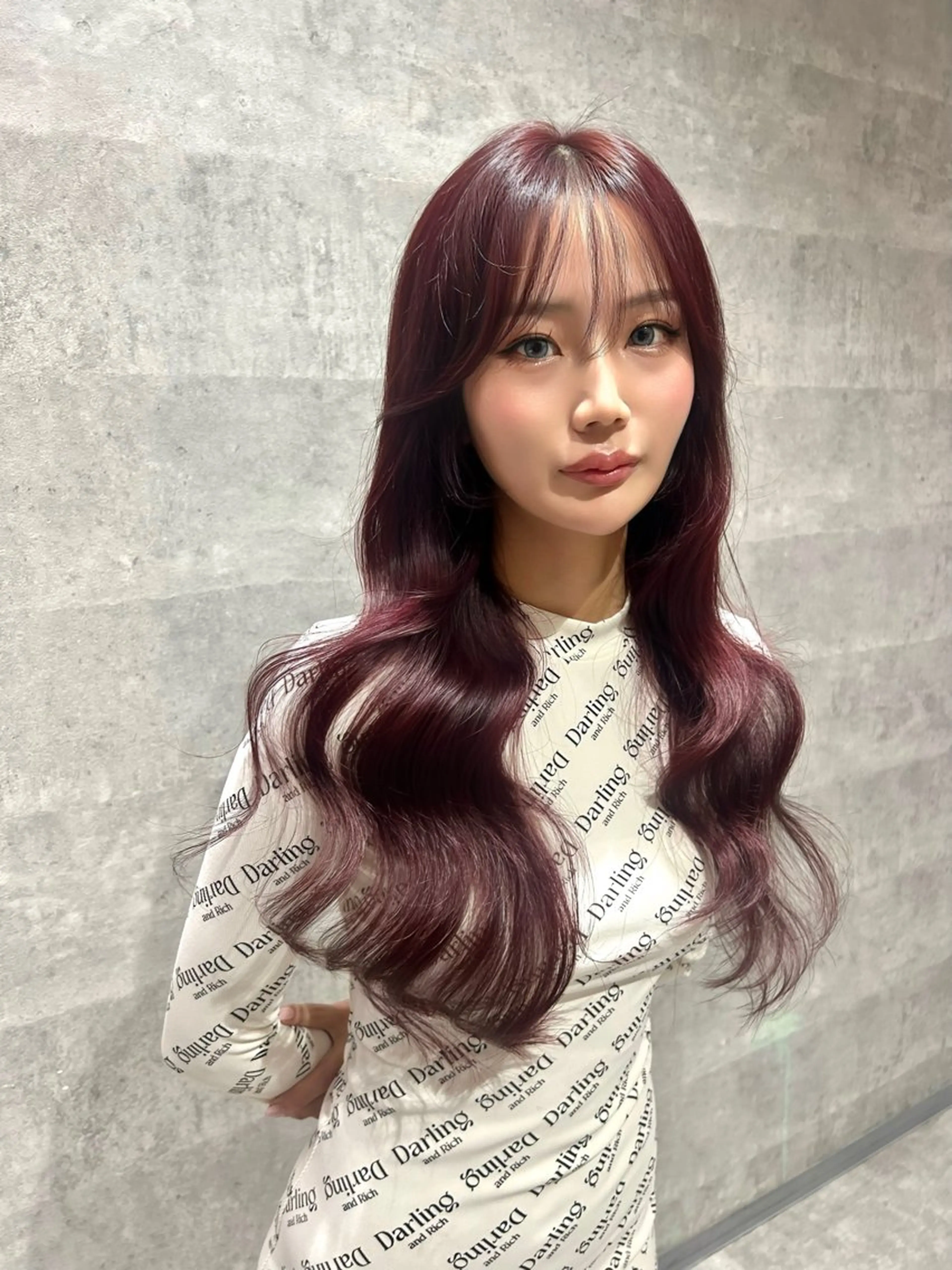 ロング カット ヘアカラー _WHITE難波店[アンダーバーホワイト]所属・艶カラー/髪質改善 /韓国風/中村嘉秀のヘアスタイル