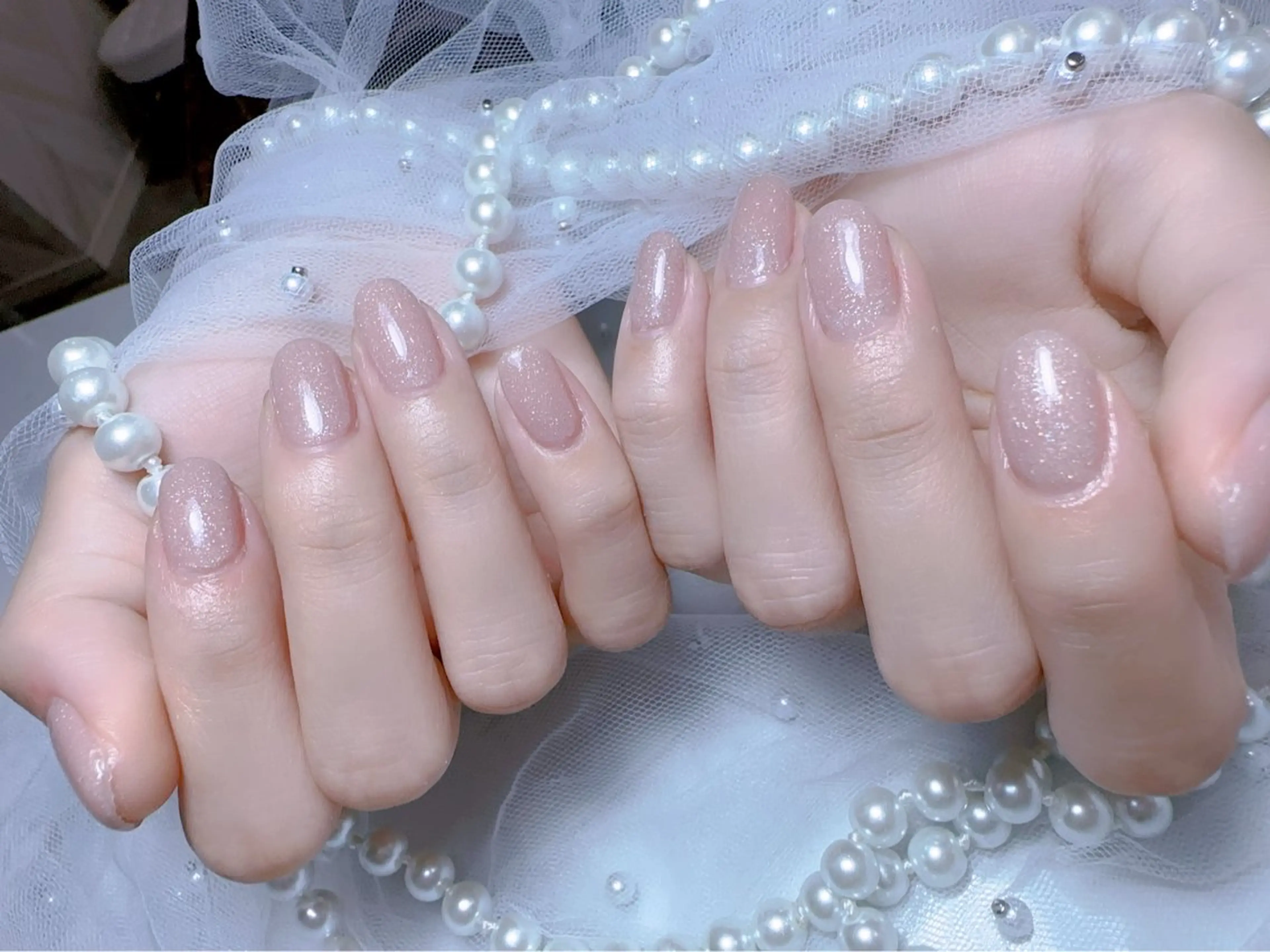 ネイル アートネイル フラッシュネイル フレンチネイル ガラスフレンチ グラデーション You&Me Miyuのネイルデザイン