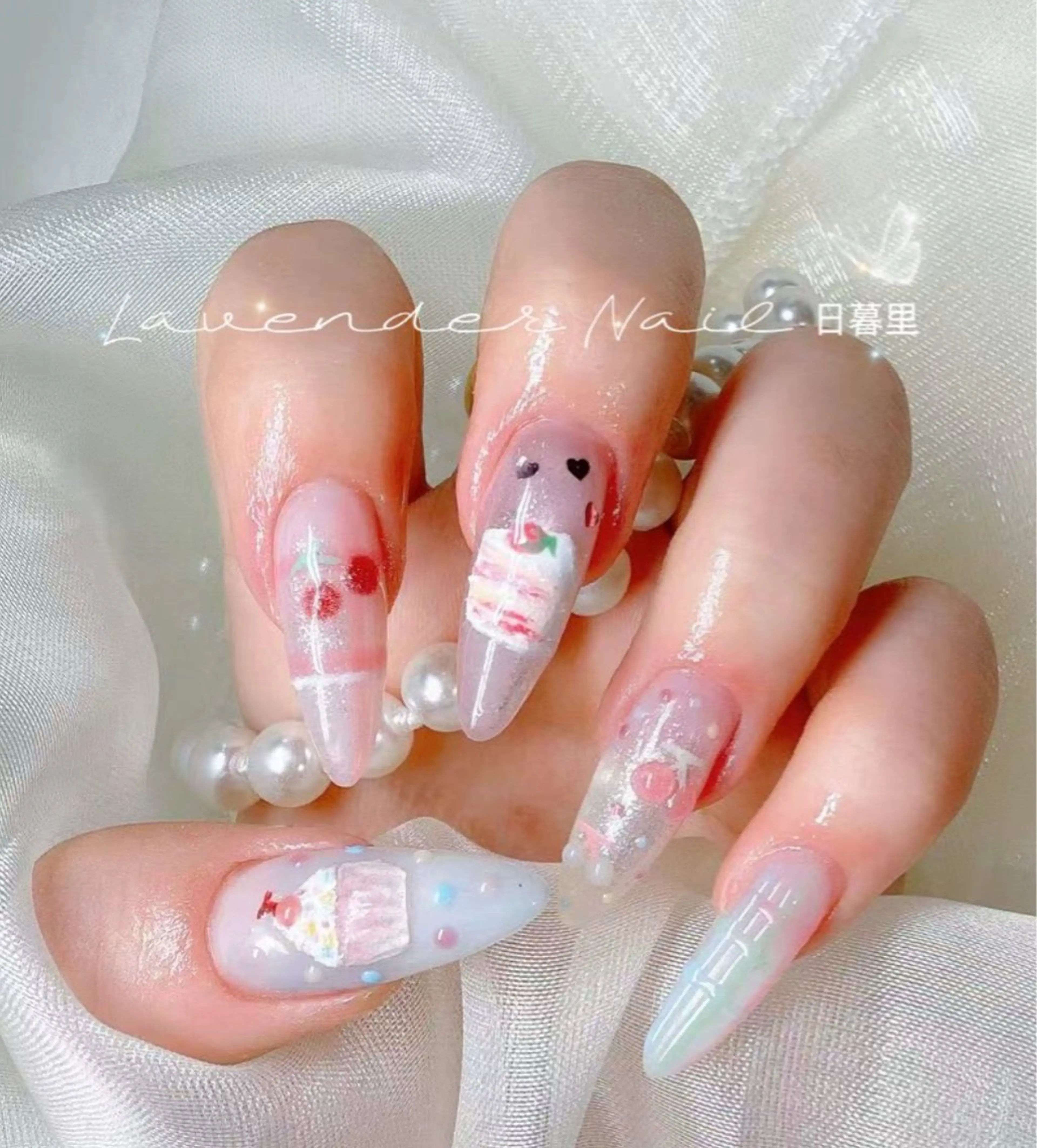 ネイル ハンドネイル ラベンダー💖日暮里 ルル💖ネイルのネイルデザイン