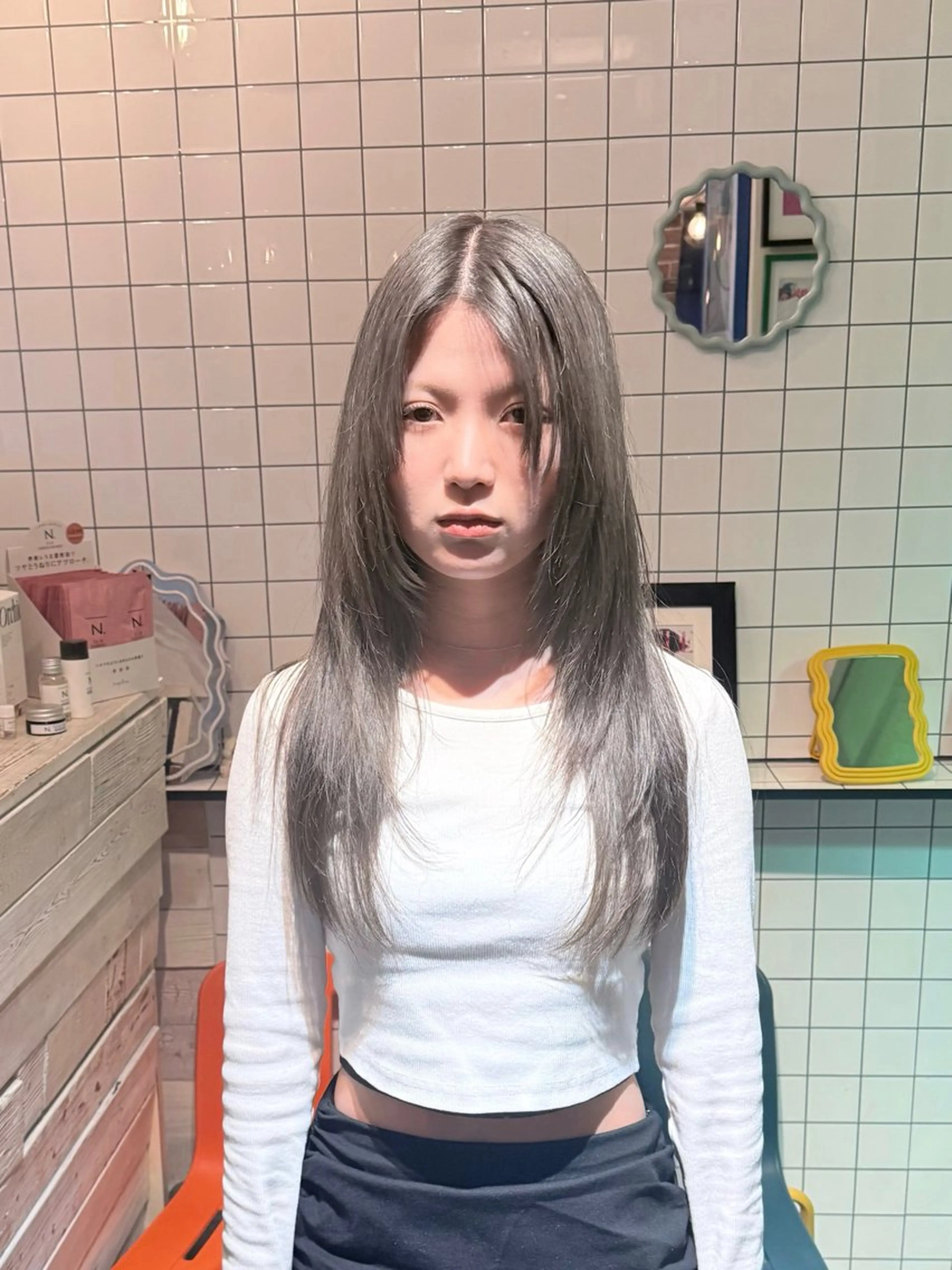 ロング カラー カット ヘアカラー トリートメント ウルフレイヤー エクステ/kokiのヘアスタイル