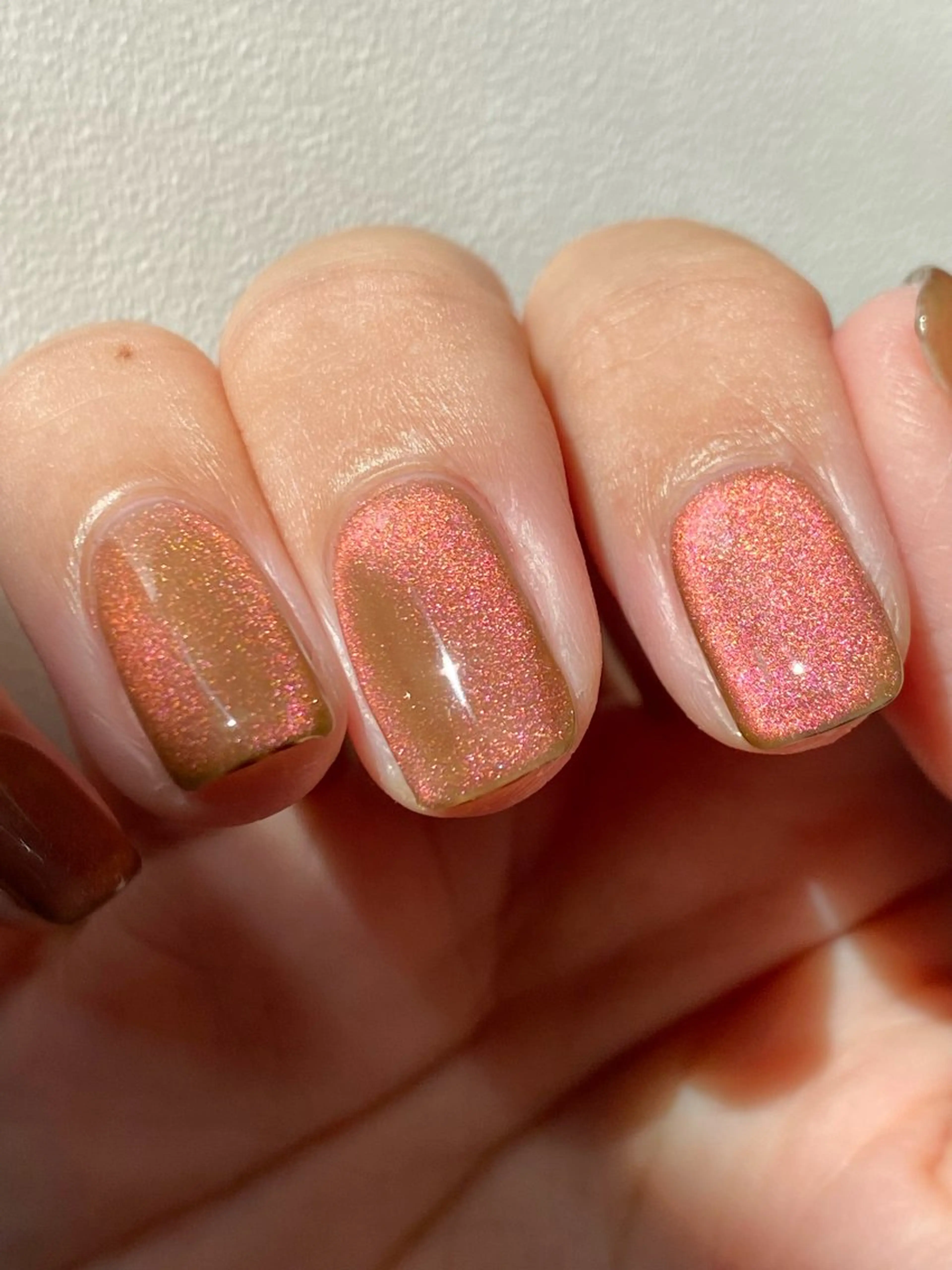 ネイル グリーン ラメ(グリッター) マグネットネイル ピンク nook megumiのネイルデザイン