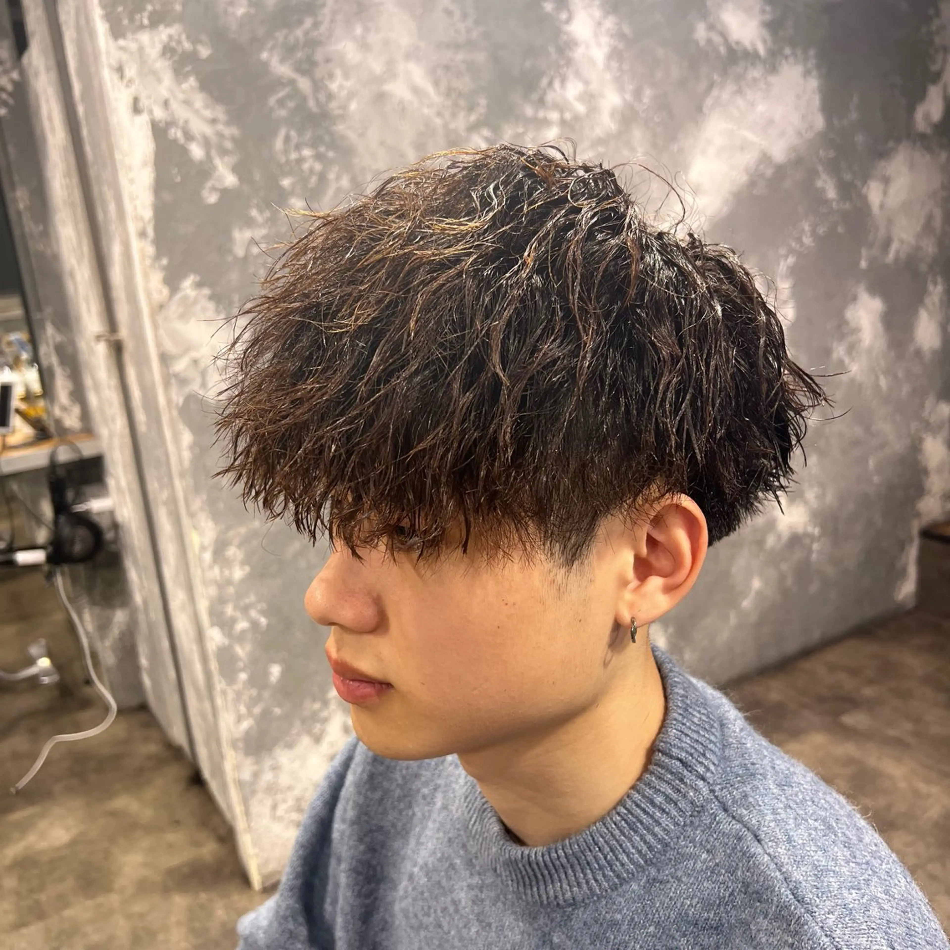 【💠初パーマの方多数💠】メンズカット➕ダメージレスケアパーマ💠(ケアクリーム剤使用)の写真