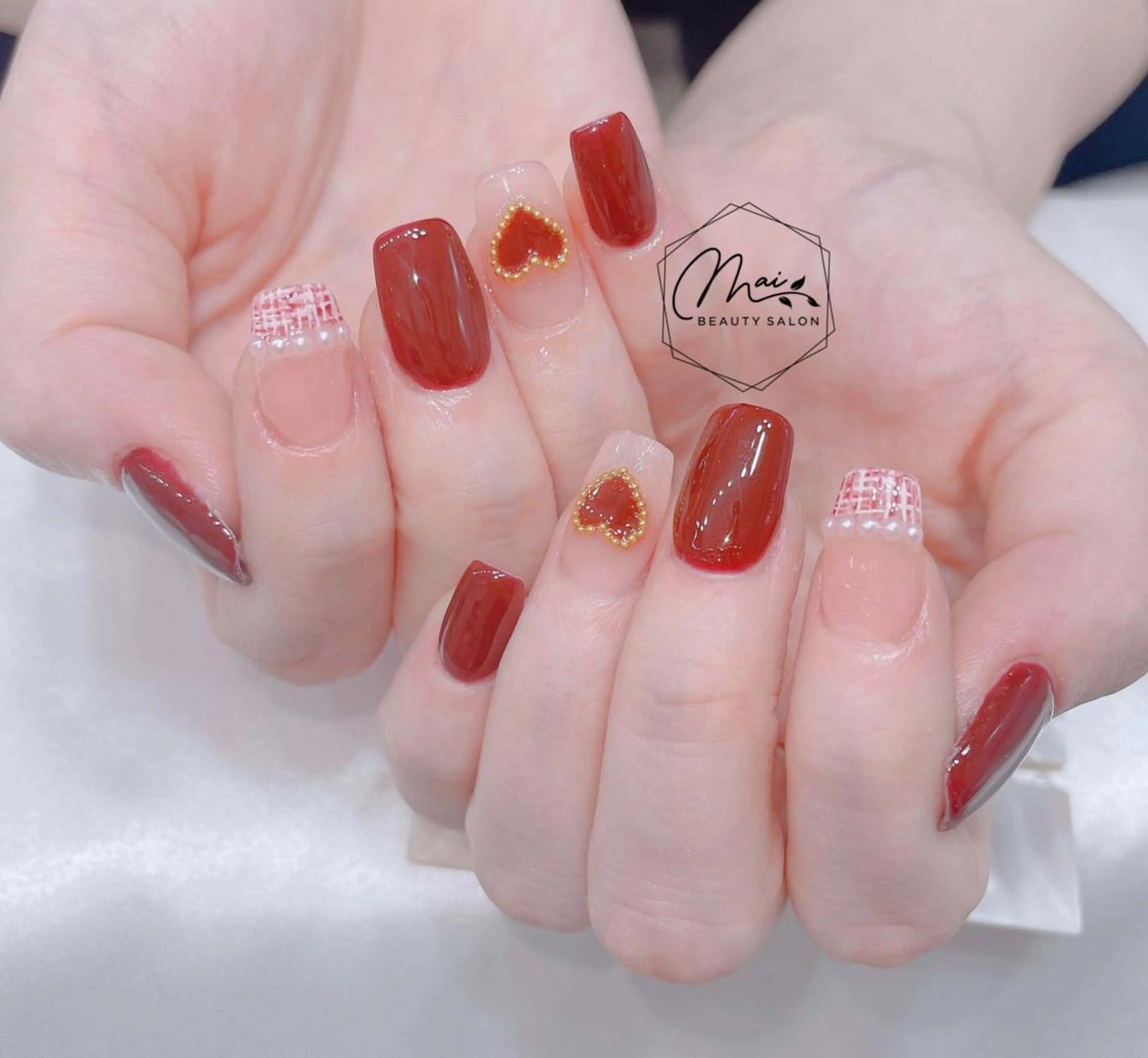 ネイル オーロラネイル 長さ出し フラッシュネイル フレンチネイル ジェルネイル MaiBeauty マイ マイのネイルデザイン