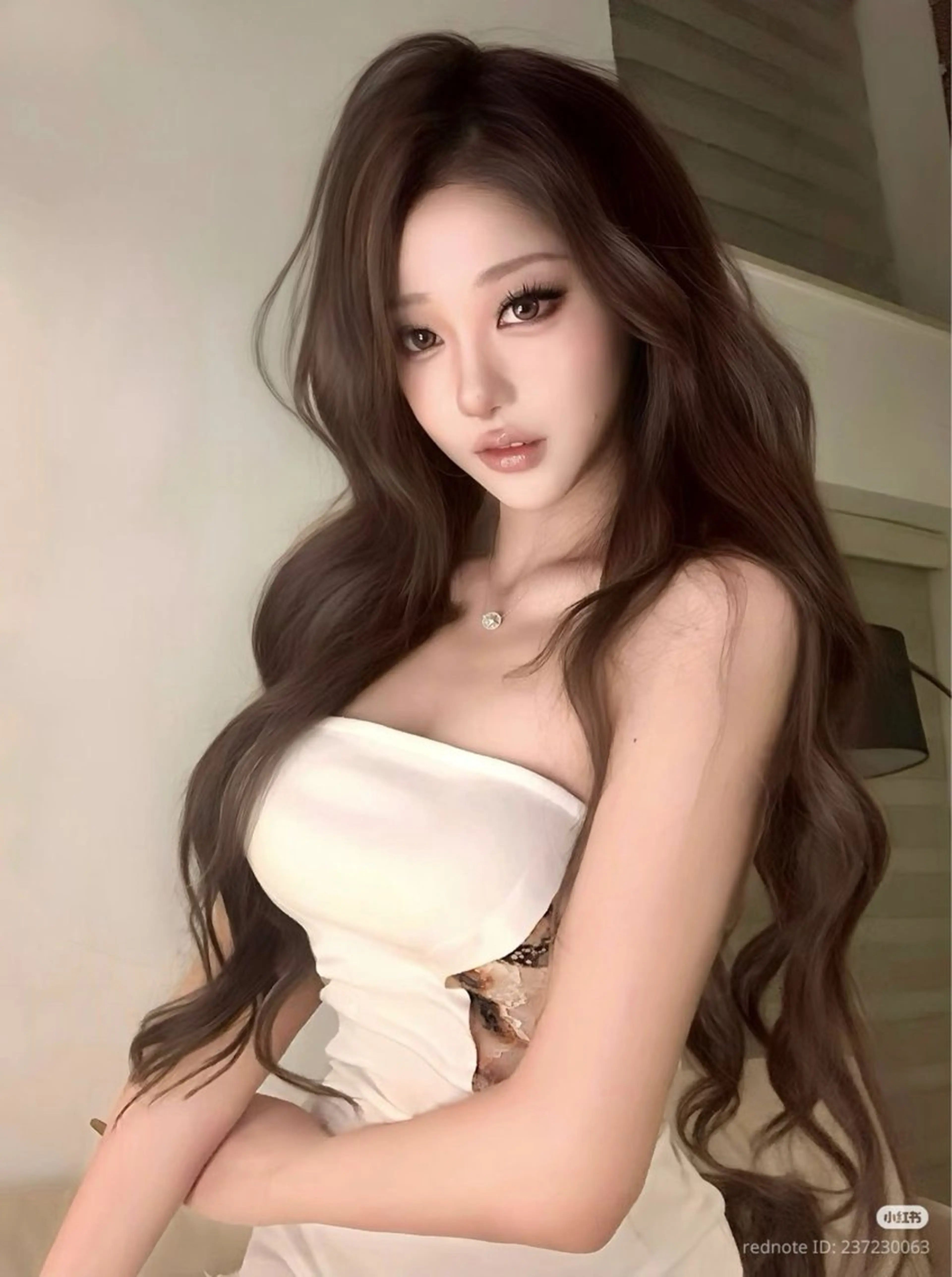 ロング チョコレートブラウン 韓国風ヘア ワンホンヘア カット ヘアカラー トリートメント 𝑺𝑨𝑨𝒀𝑨 色気ワンホンHairのヘアスタイル