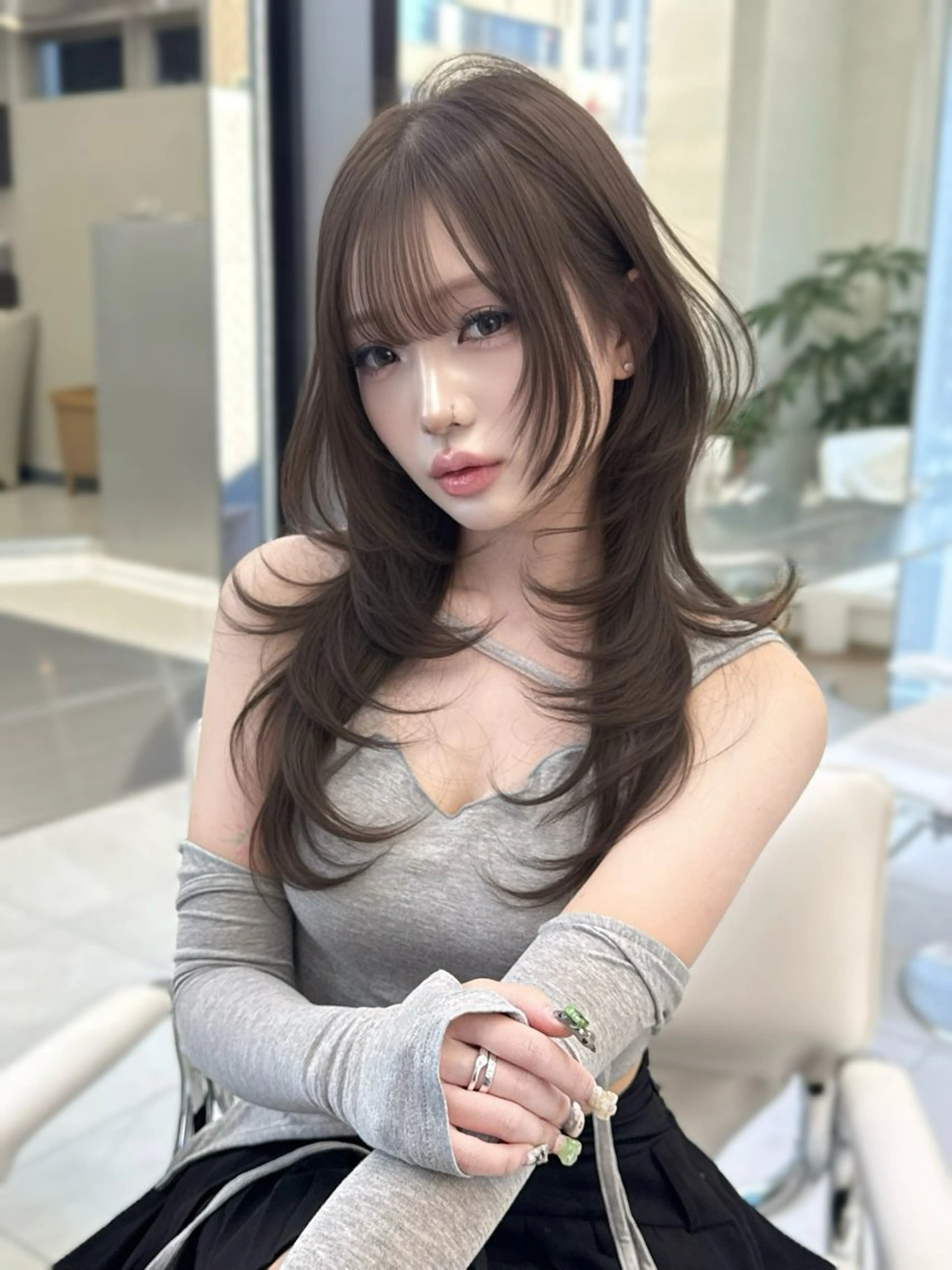 ロング 韓国風ヘア kiti Sakaeのヘアスタイル