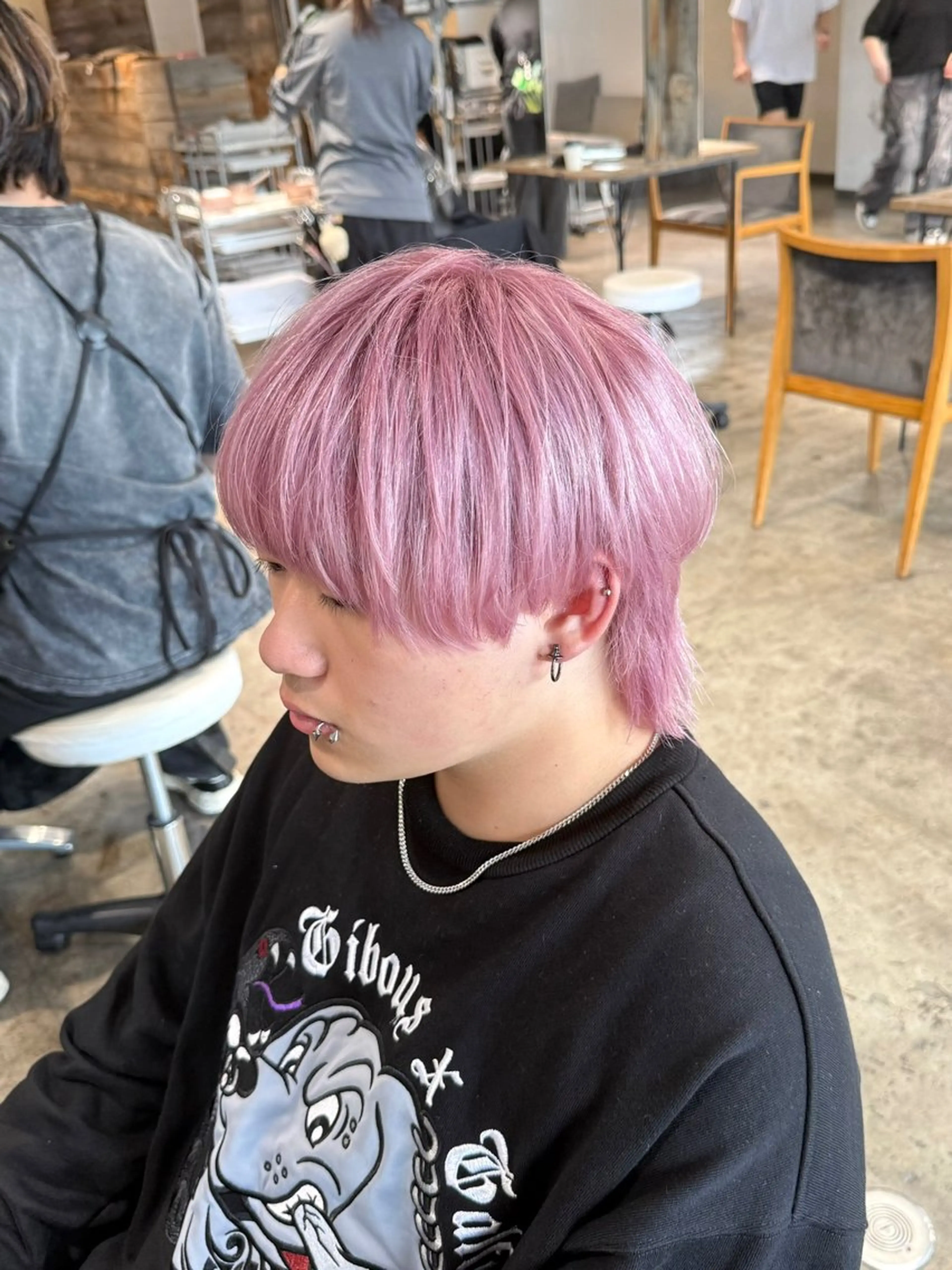 カラー メンズ メンズブリーチ マッシュウルフ マッシュ メンズパーマ メンズウルフカット カット ヘアカラー トリートメント 骨格補正施術/メンズ 専門美容師/YUYAのヘアスタイル