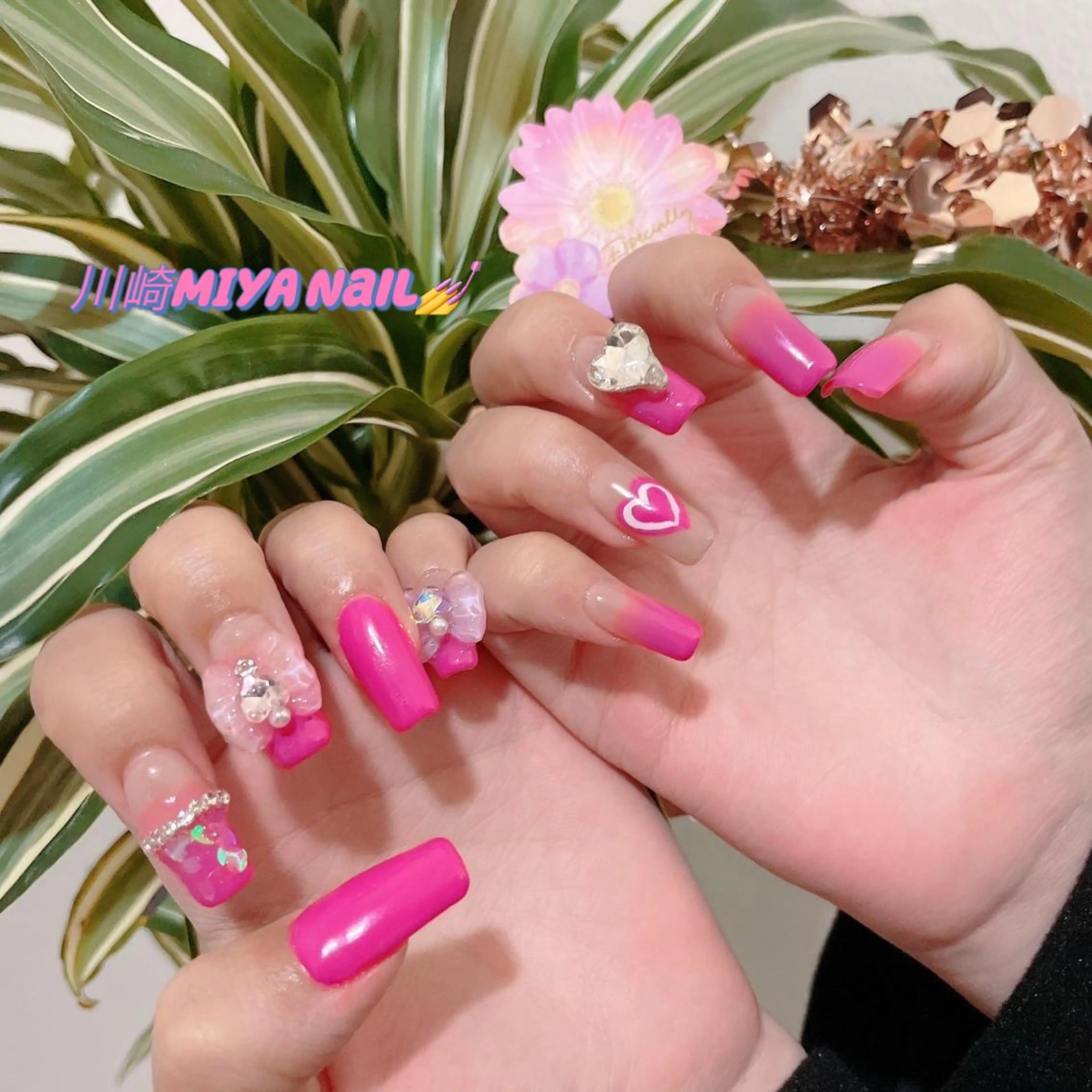 ロング ハンドネイル ハンドケア 💜MIYA nail川崎店のネイルデザイン