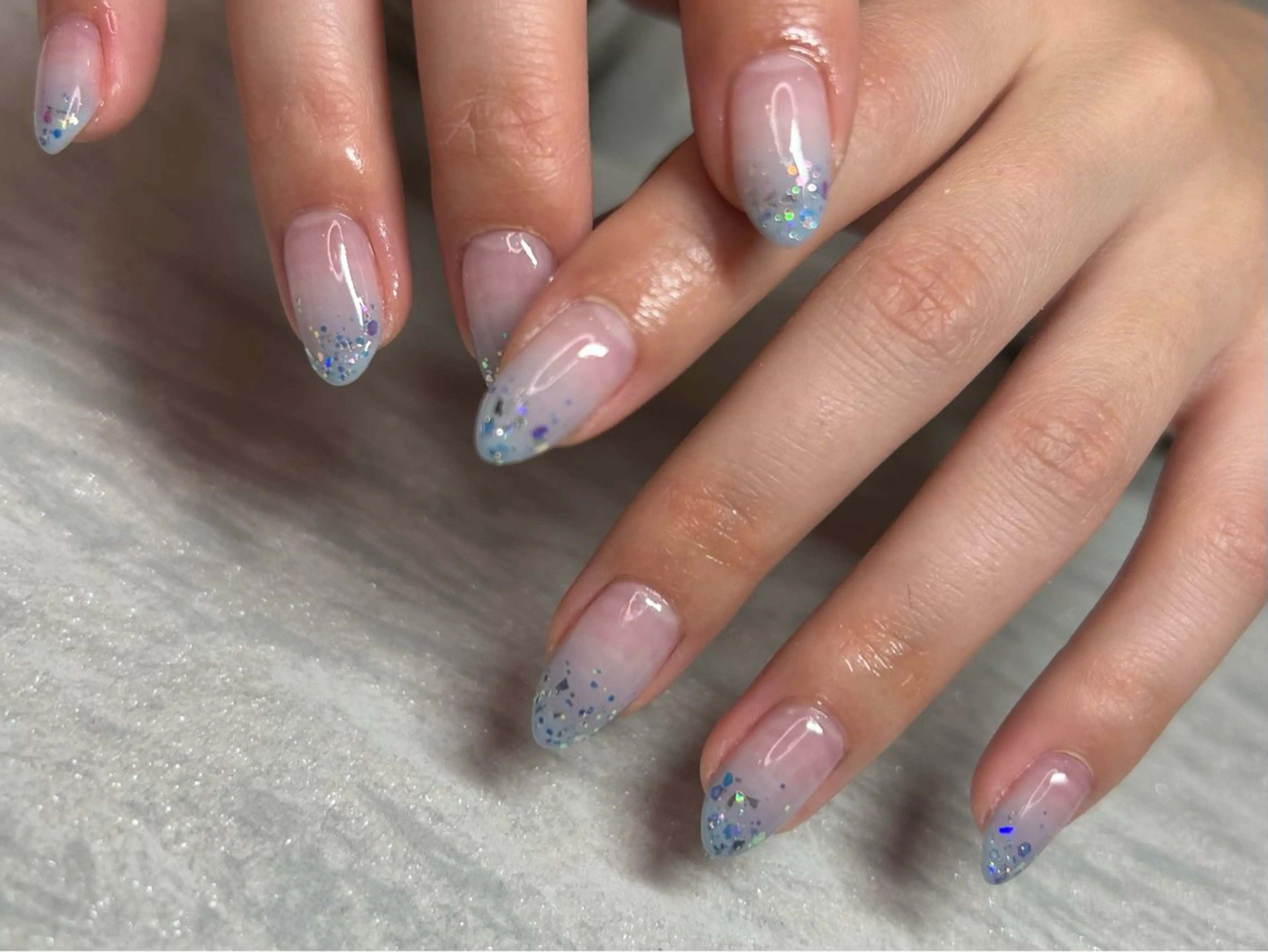 ネイル ラメ(グリッター) ハンドネイル ステラマリス 上山のネイルデザイン