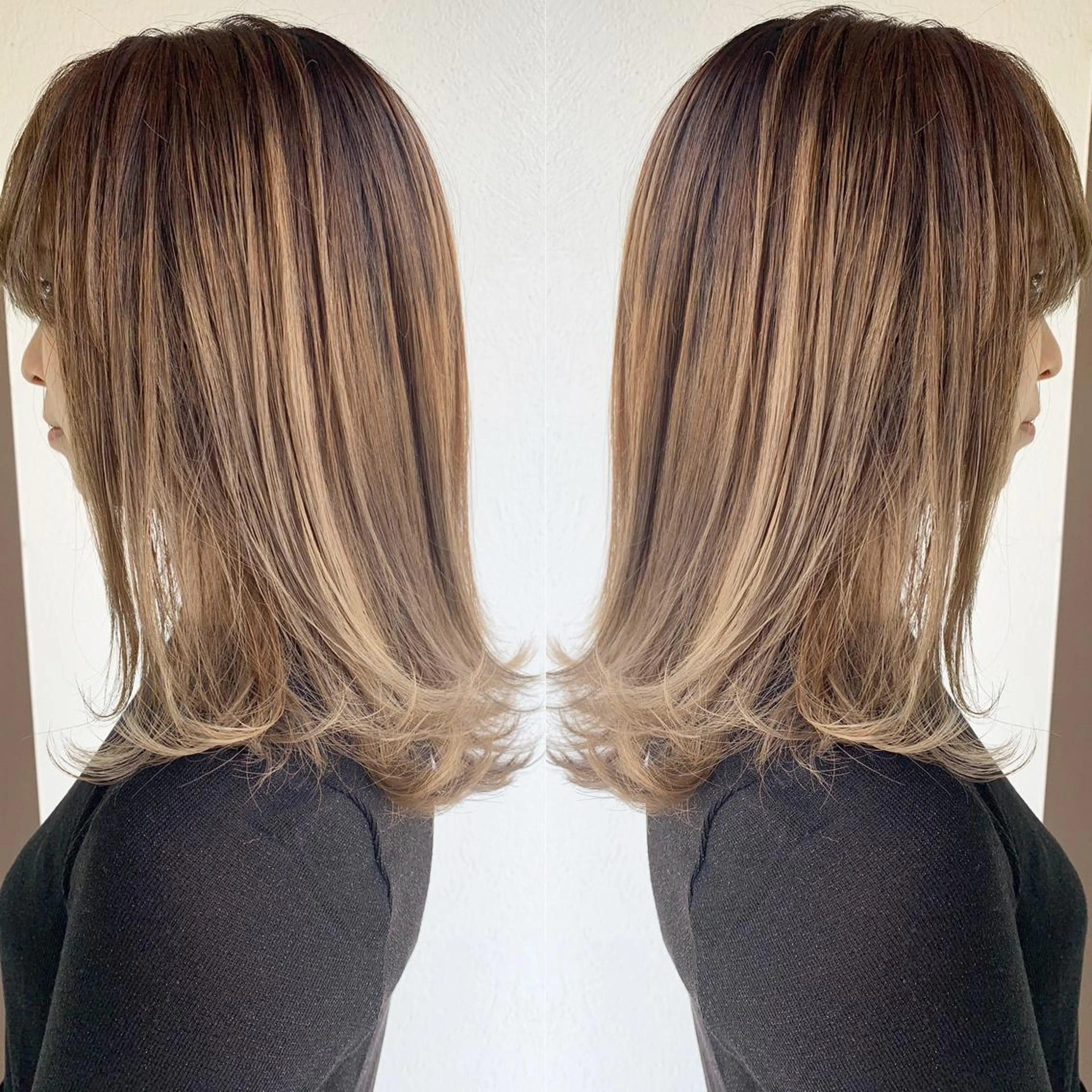 カラー バレイヤージュ ✨艶ブリーチカラー ✨四ノ宮裕己のヘアスタイル