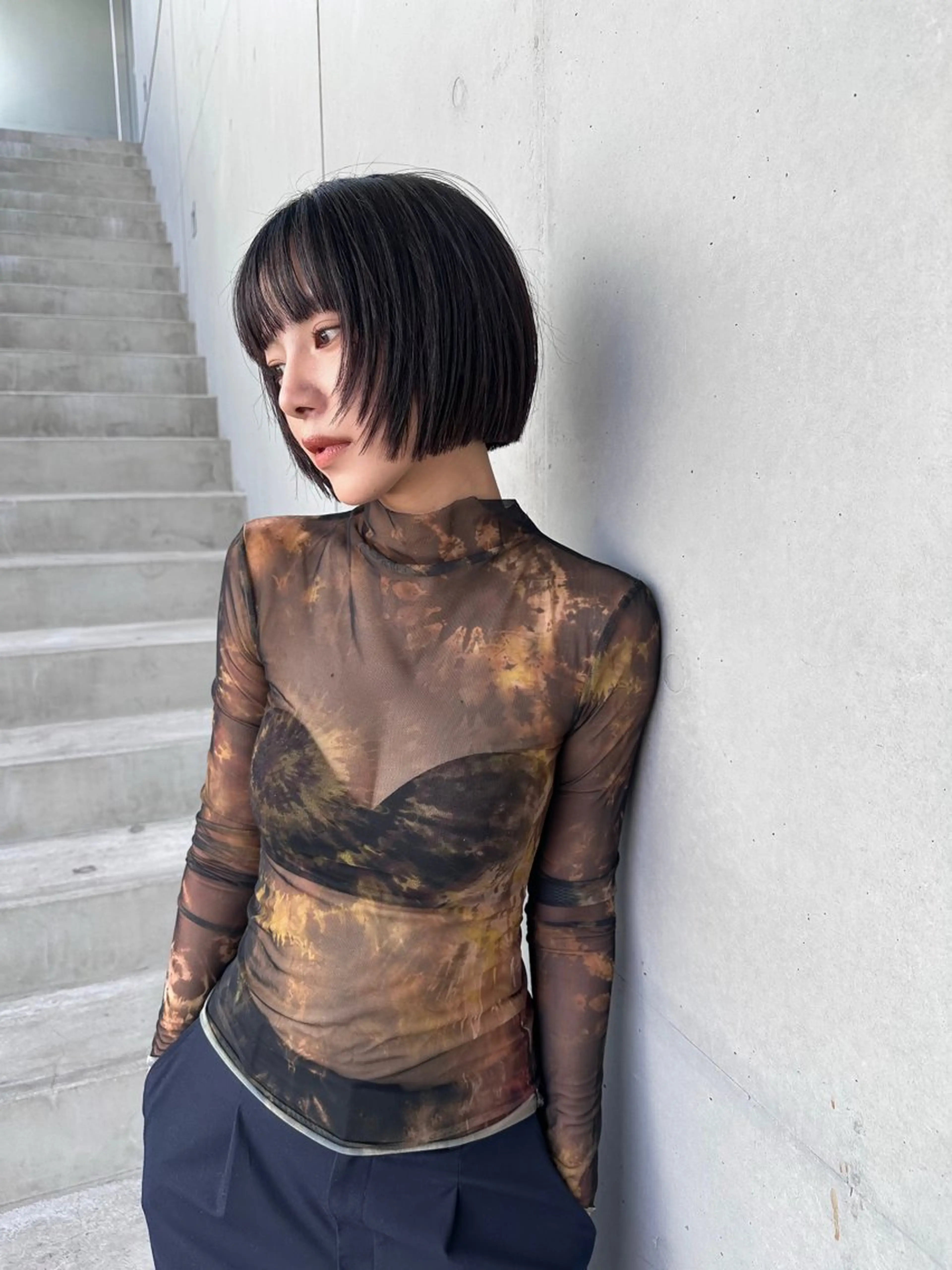 ショート ボブ 顔まわりレイヤー 顔周りカット レイヤーカット カット ヘアカラー ボブ/顔周りレイヤー 似合わせcut🪽のヘアスタイル