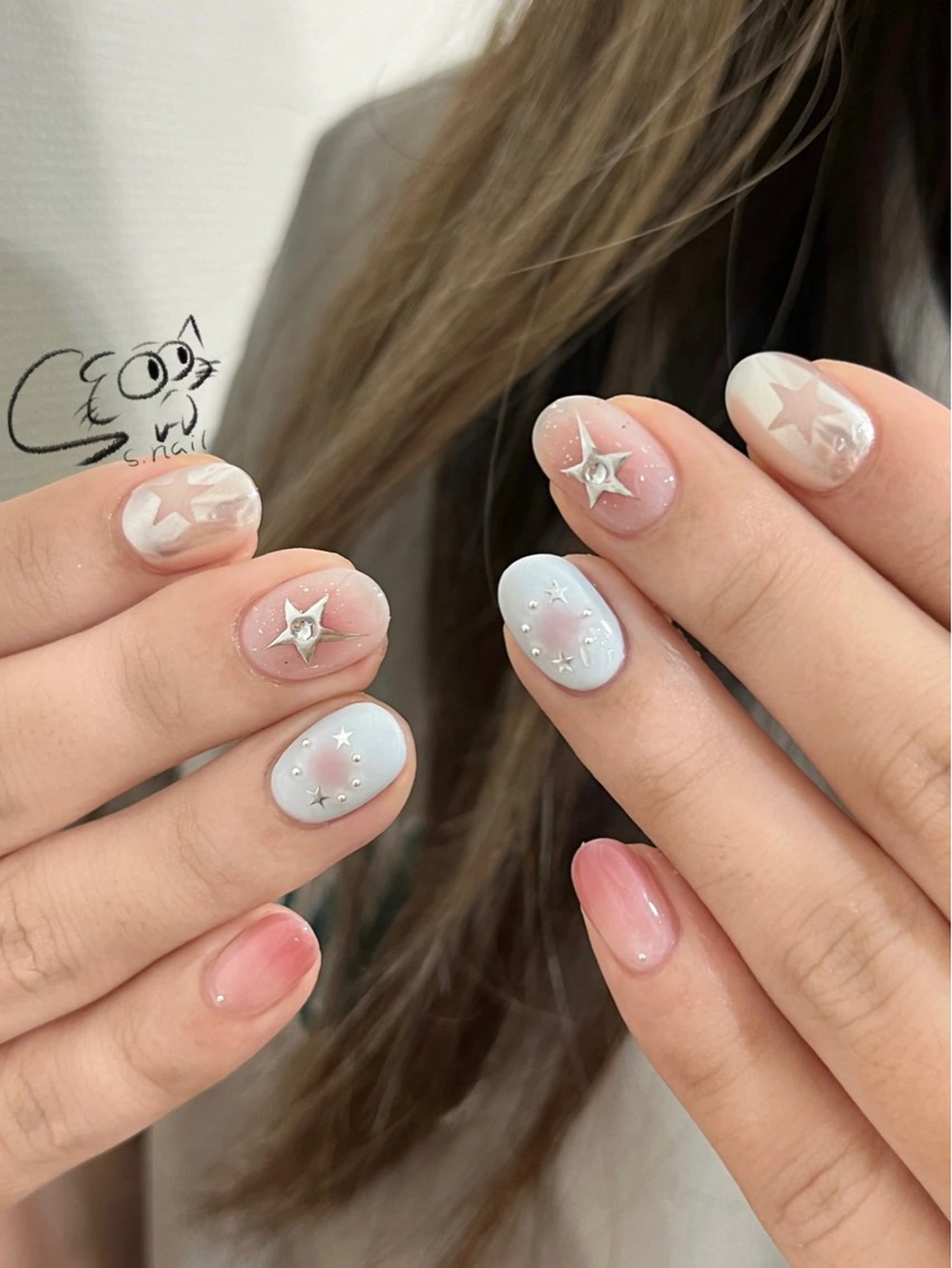 ネイル チークネイル フレンチネイル グラデーション マグネットネイル ワンカラーネイル ハンドネイル S.nail所属・S.nail _のネイルデザイン