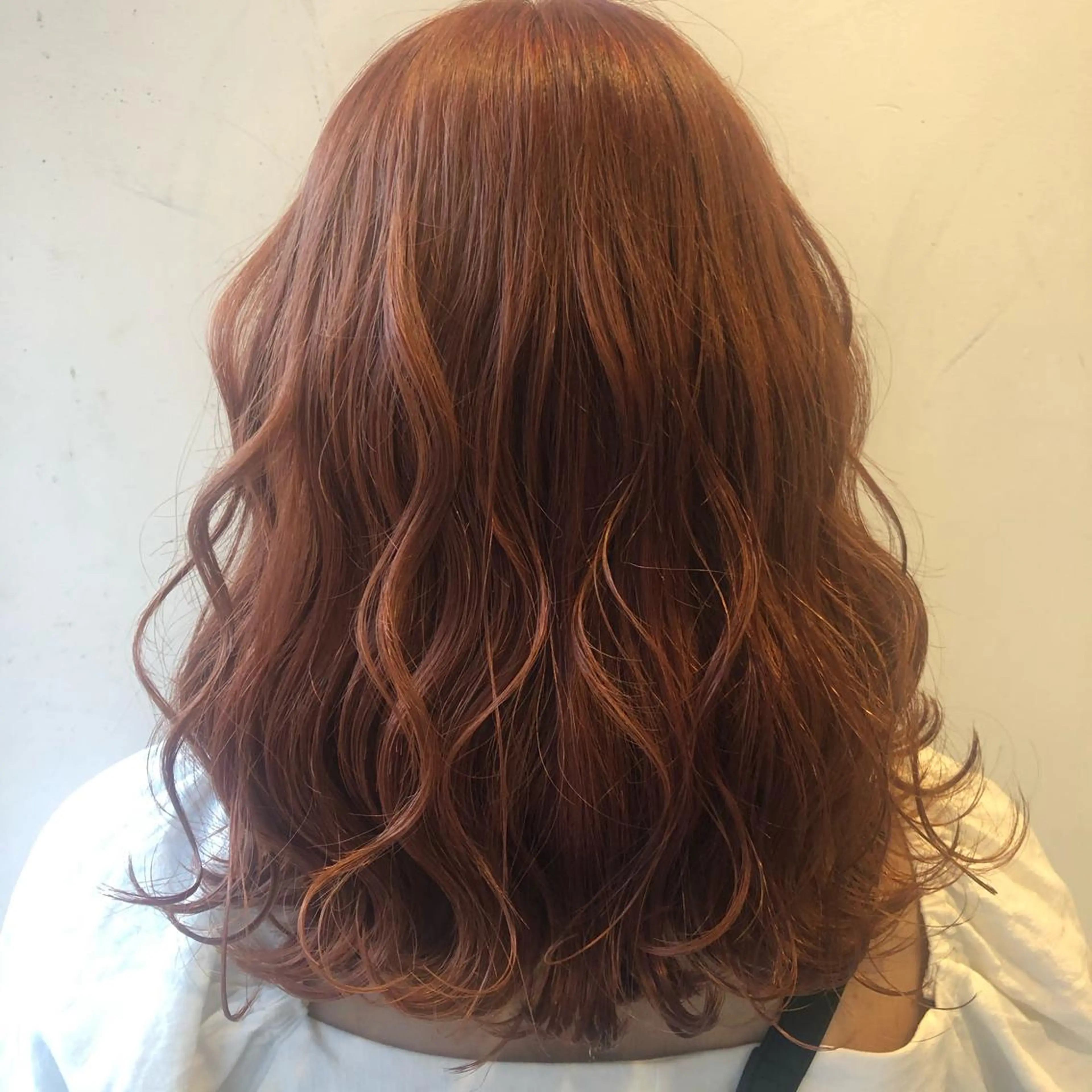 ミディアム カラー オレンジ 💚 nao💚のヘアスタイル