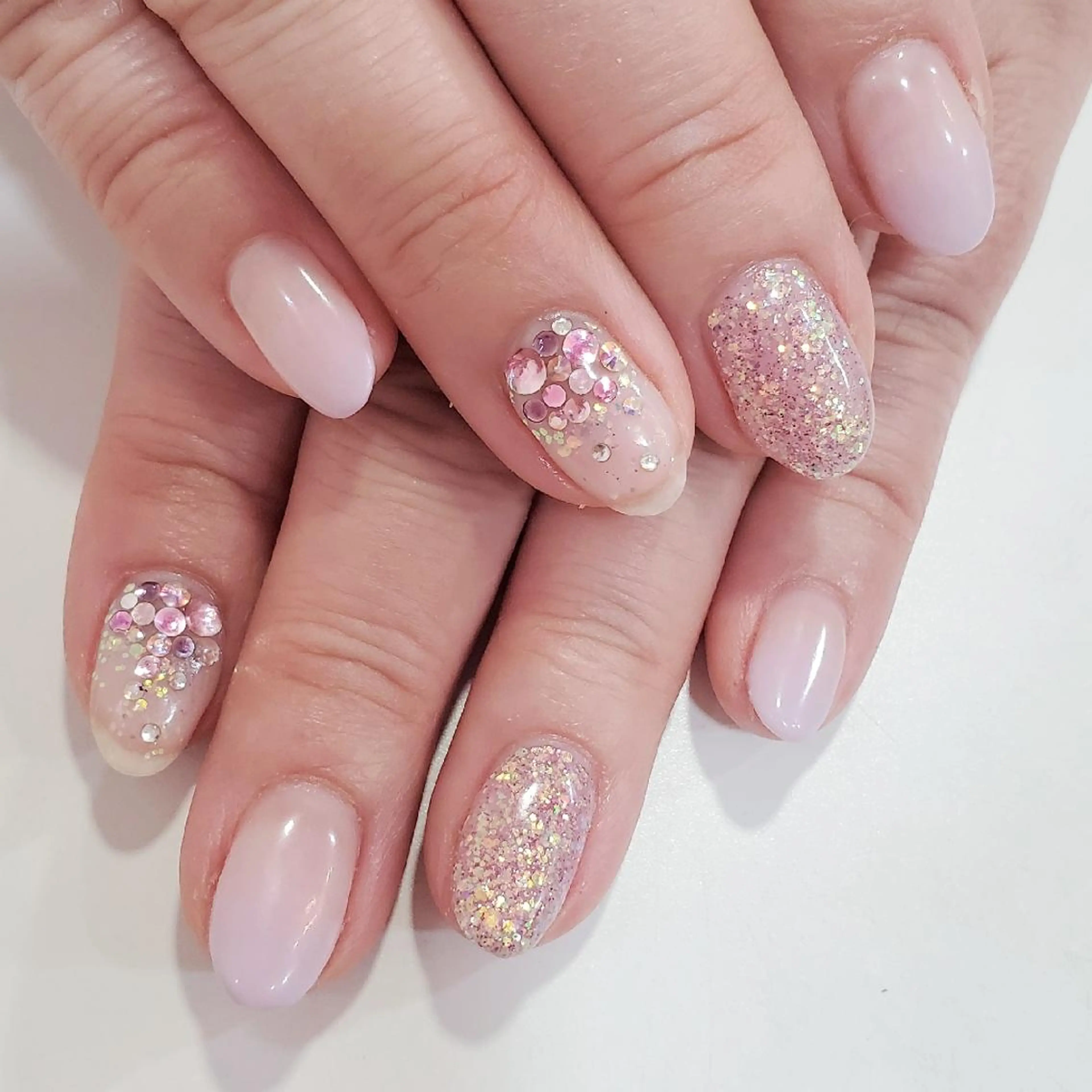 ネイル クリアネイル キラキラネイル ラメ(グリッター) ストーンネイル liddell Usamiのネイルデザイン