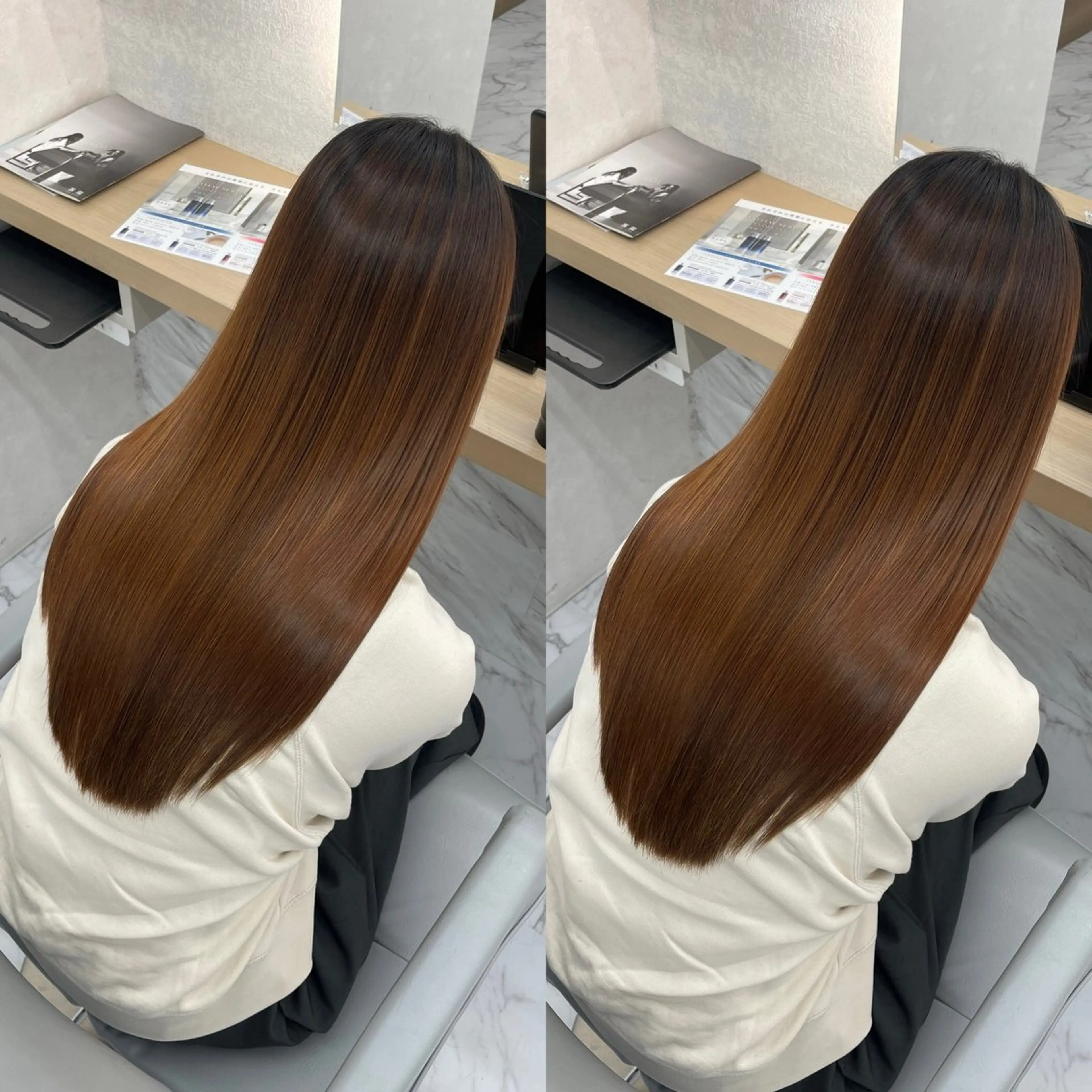 ロング カット 縮毛矯正 トリートメント youres hair 新宿3丁目店所属・🍫ハイトーン✖︎ 髪質改善🍫柴田のヘアスタイル