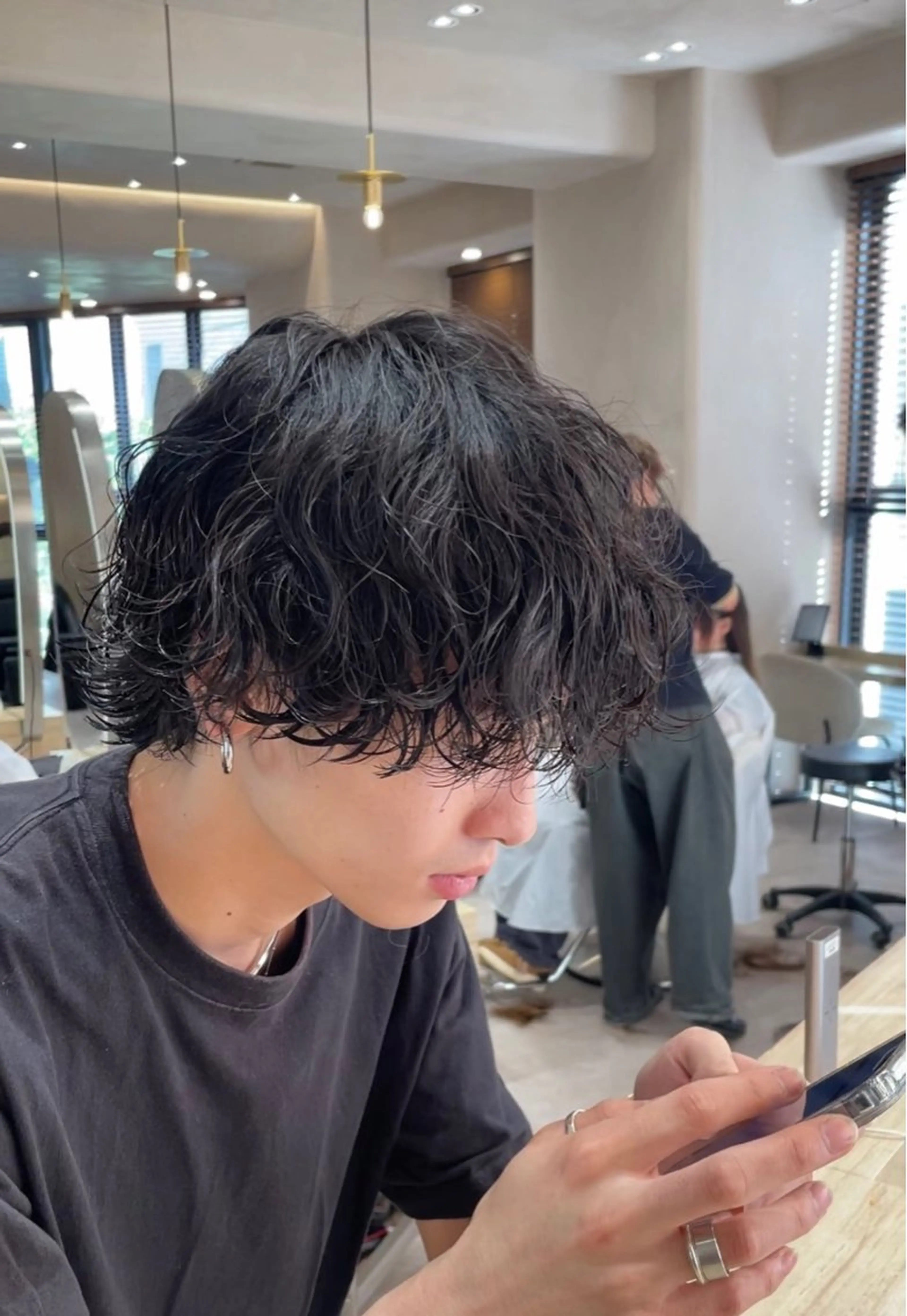 ショート パーマ メンズ 波巻きパーマ メンズウルフカット ウルフカット カット パーマ 渋谷/メンズ特化/ 女子ウケ/FUKAのヘアスタイル