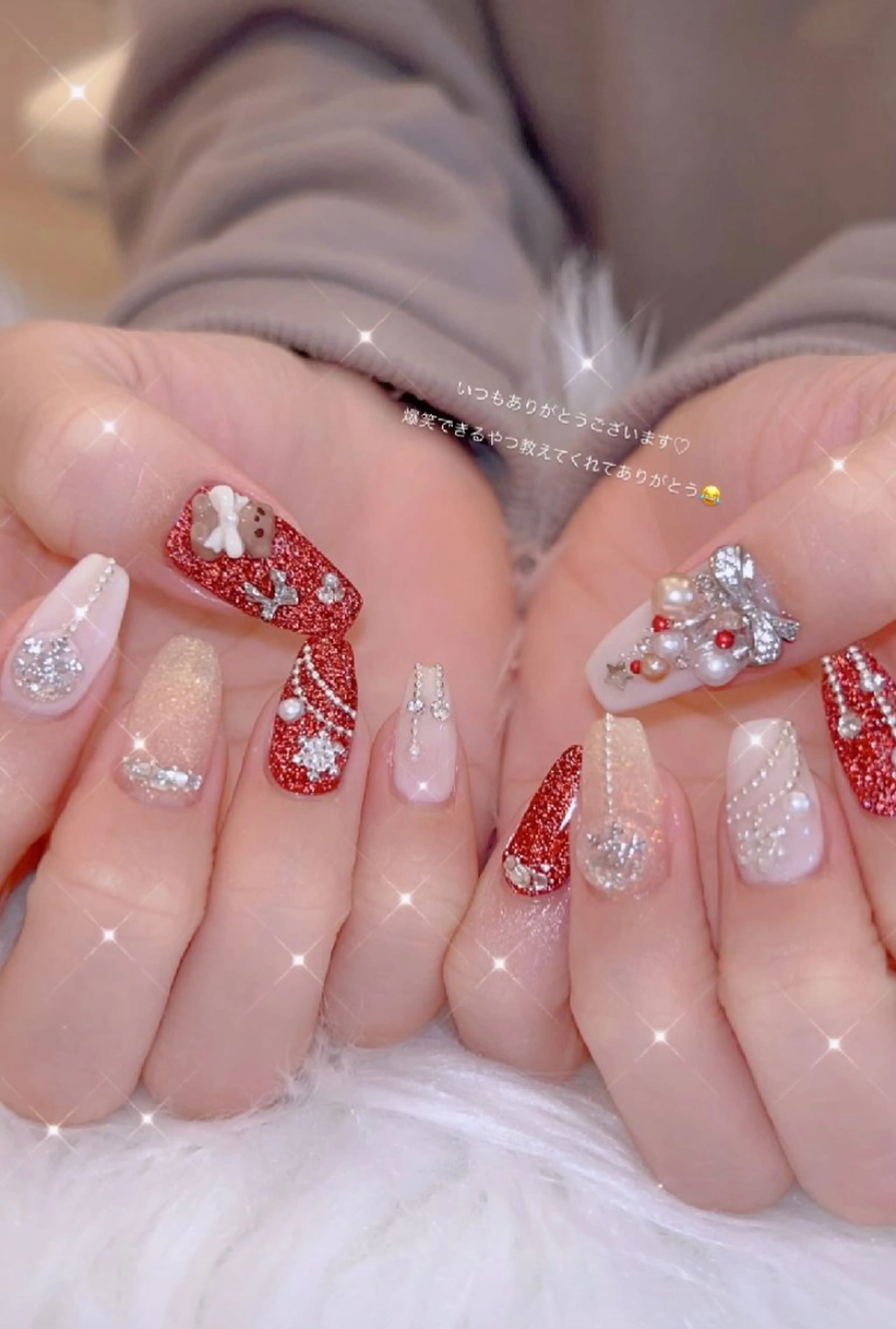 ネイル アートネイル バレンタイン ハンドネイル I LOVE ME  NAIL.｡.:*♡のネイルデザイン