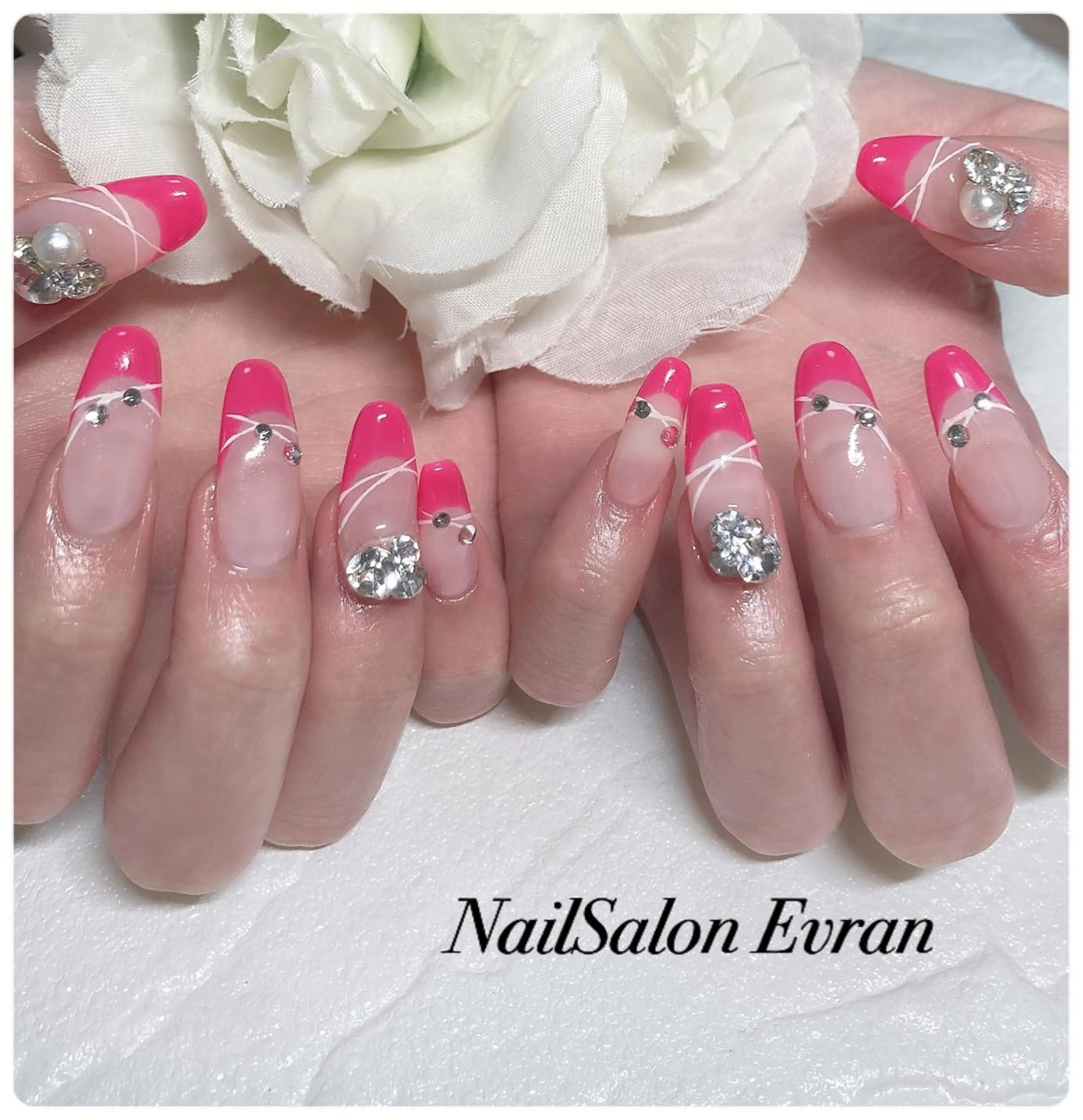 ネイル フレンチネイル ピンク ハンドネイル Nail salon Evranのネイルデザイン