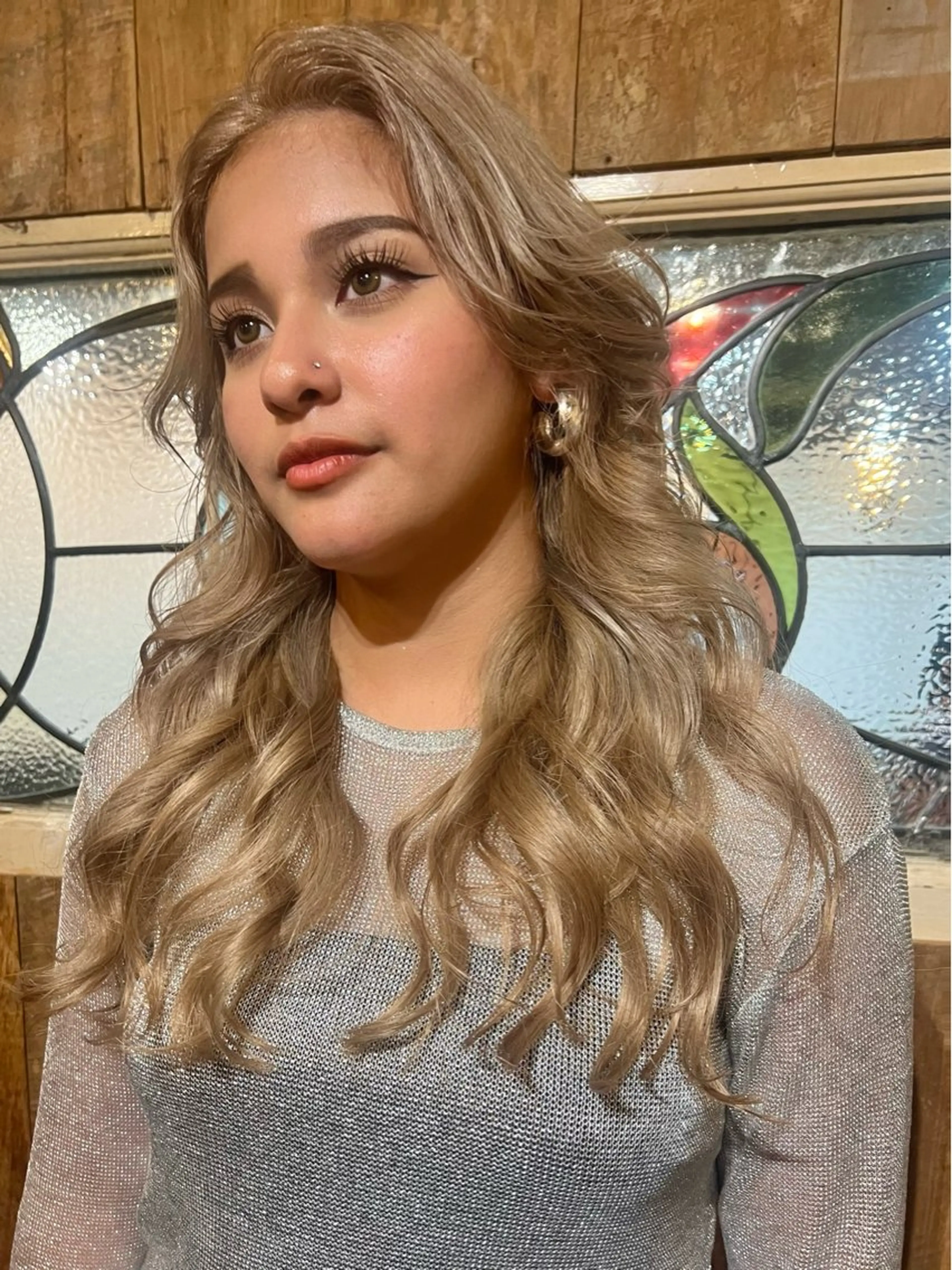 ロング カット ヘアカラー トリートメント ハイトーンカラー🍑 心斎橋のヘアスタイル