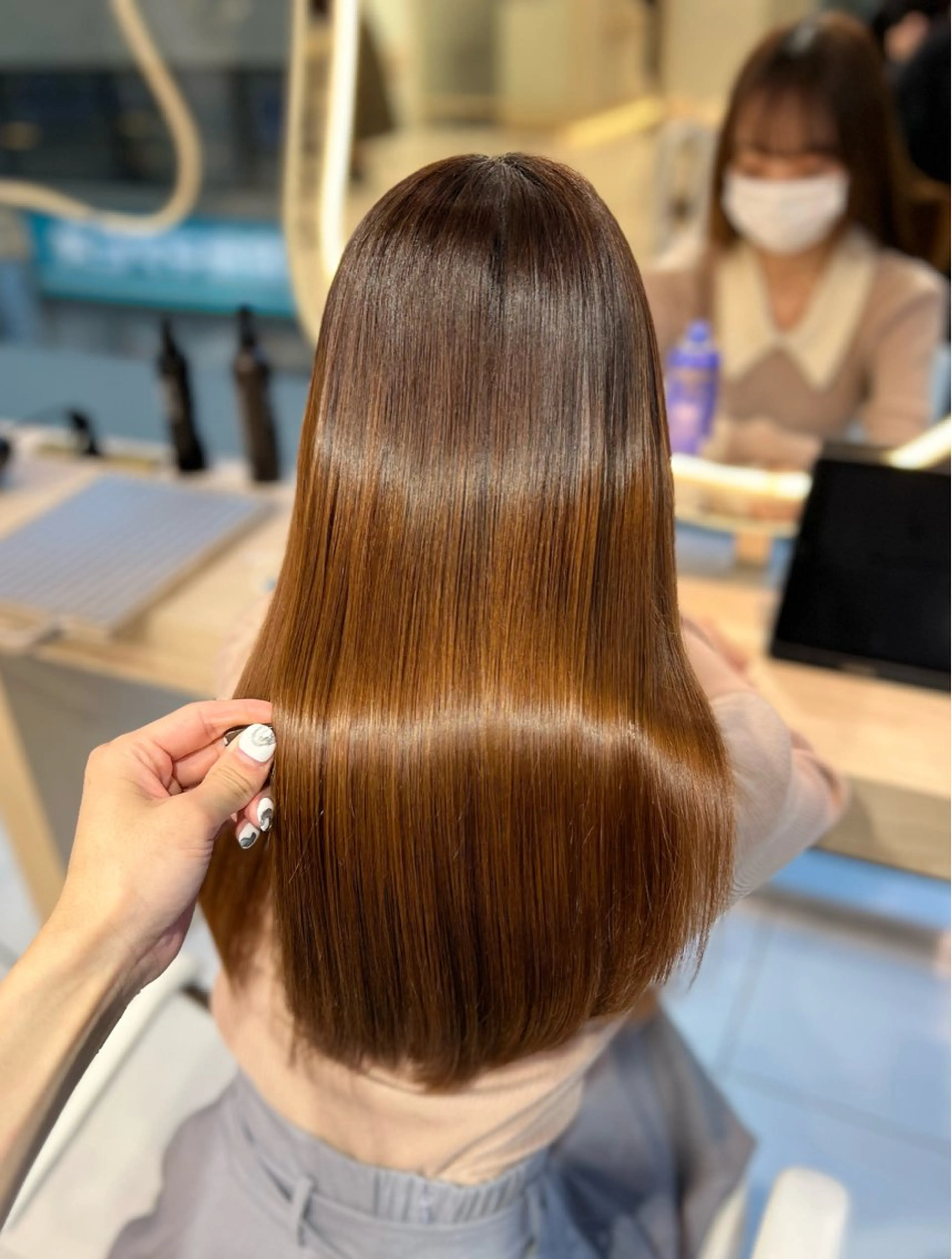 ロング 縮毛矯正 レイヤー×韓国 🇰🇷鈴木啓太のヘアスタイル