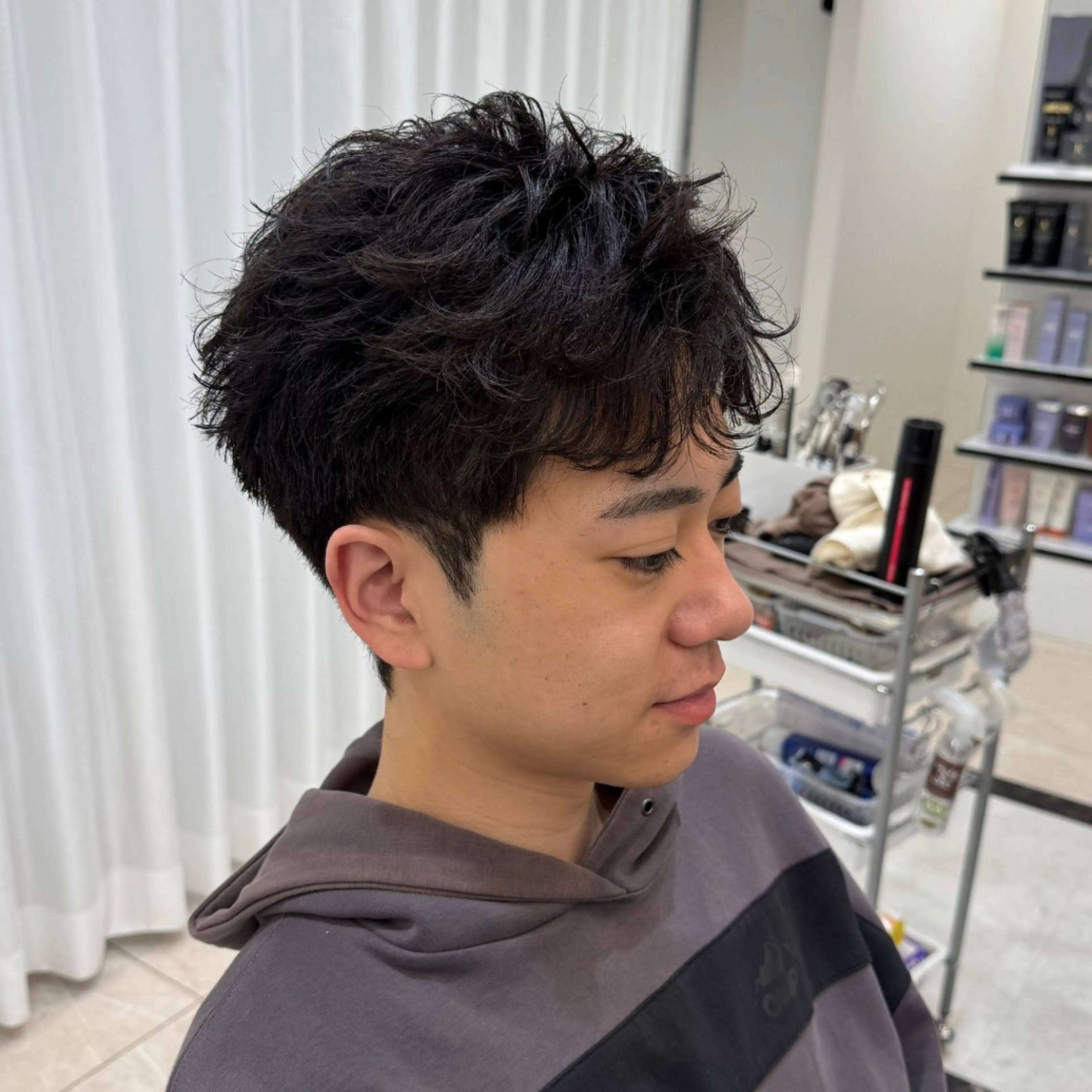 ショート パーマ メンズ SALOWIN名古屋Suite店所属・名古屋のメンズ特化 美容師/わたるのヘアスタイル