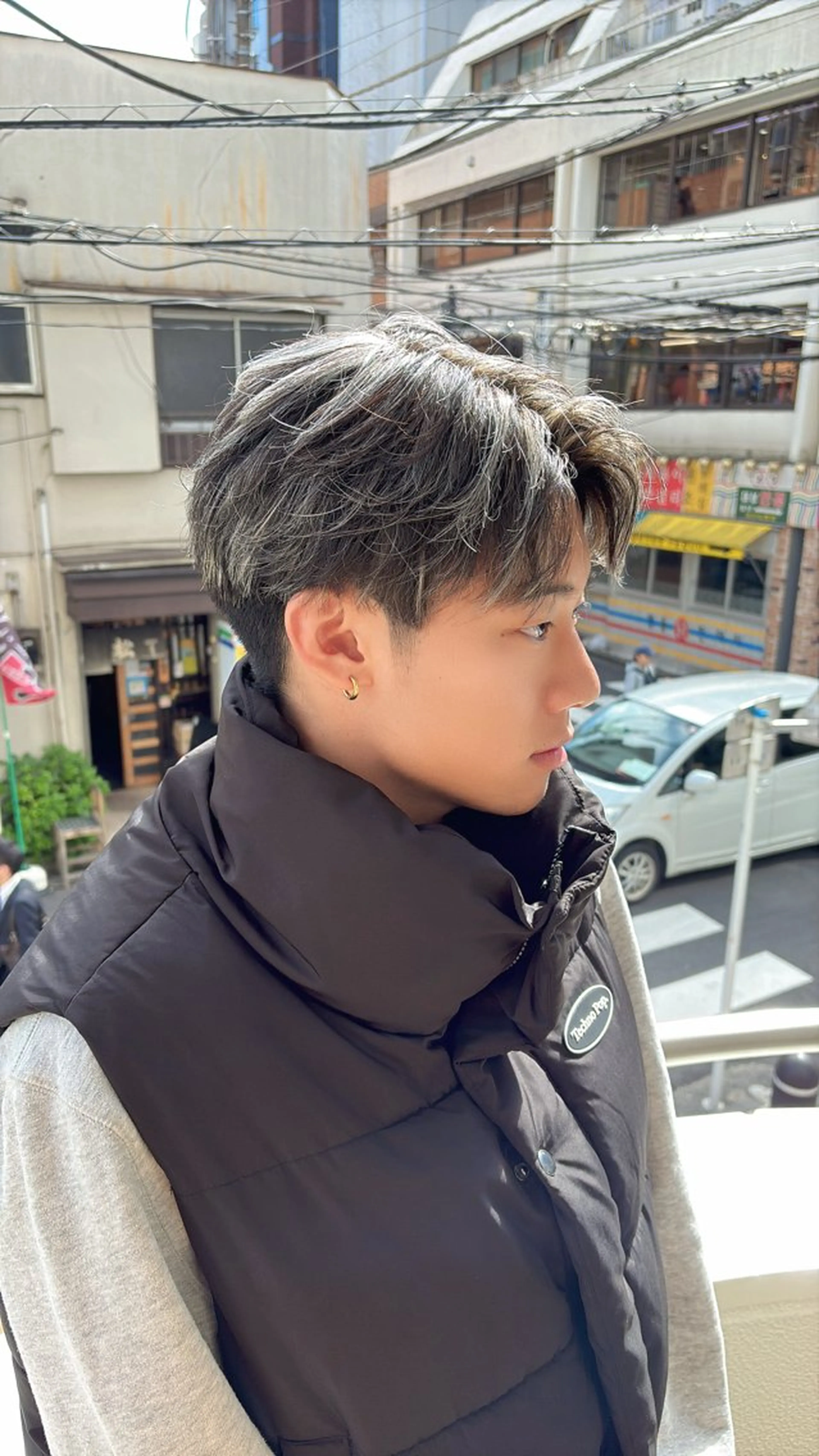 カラー メンズ カット ヘアカラー メンズ特化 センターパート特化のヘアスタイル