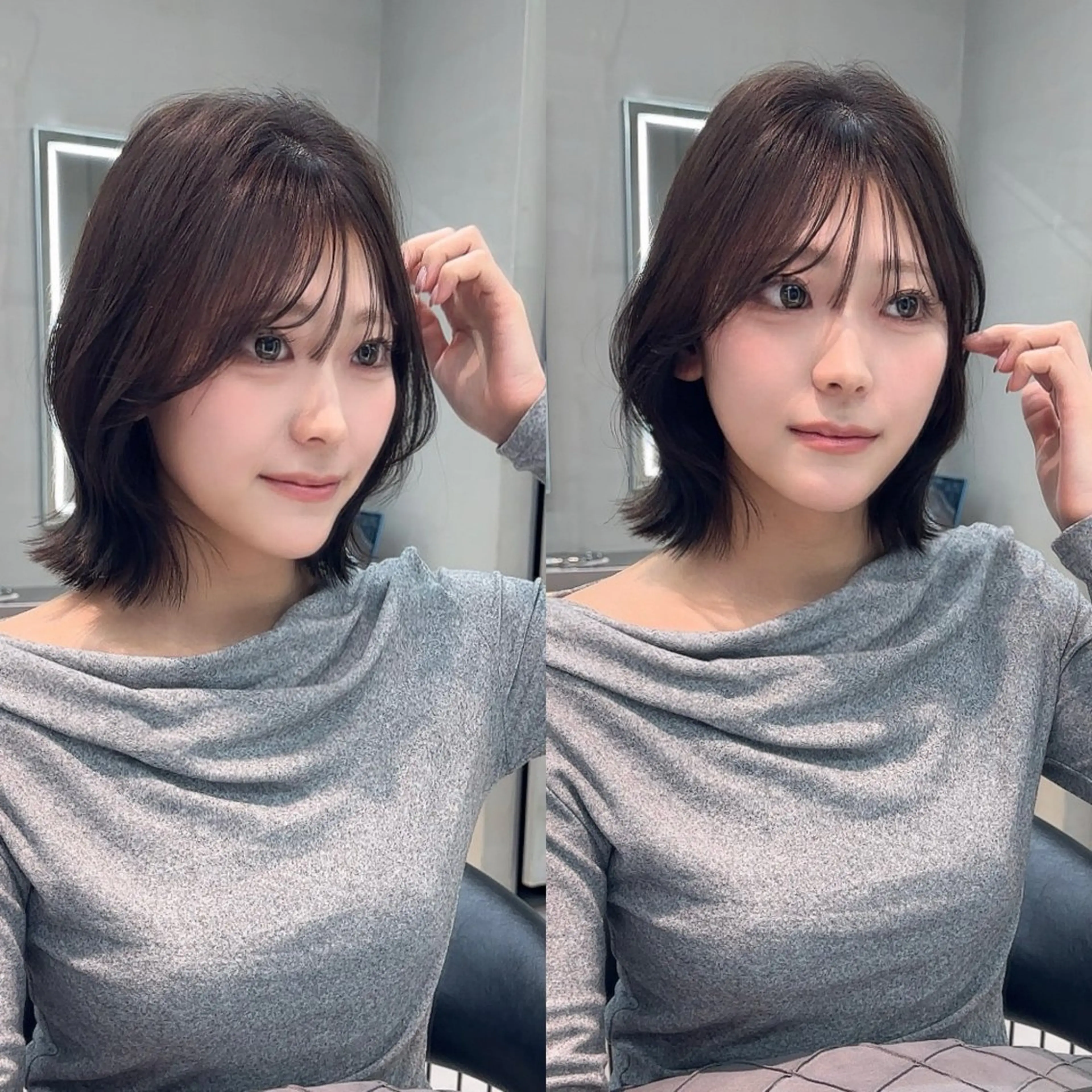 ミディアム カット ヘアカラー トリートメント ✨髪質改善特化✨副 店長椎葉信乃介のヘアスタイル