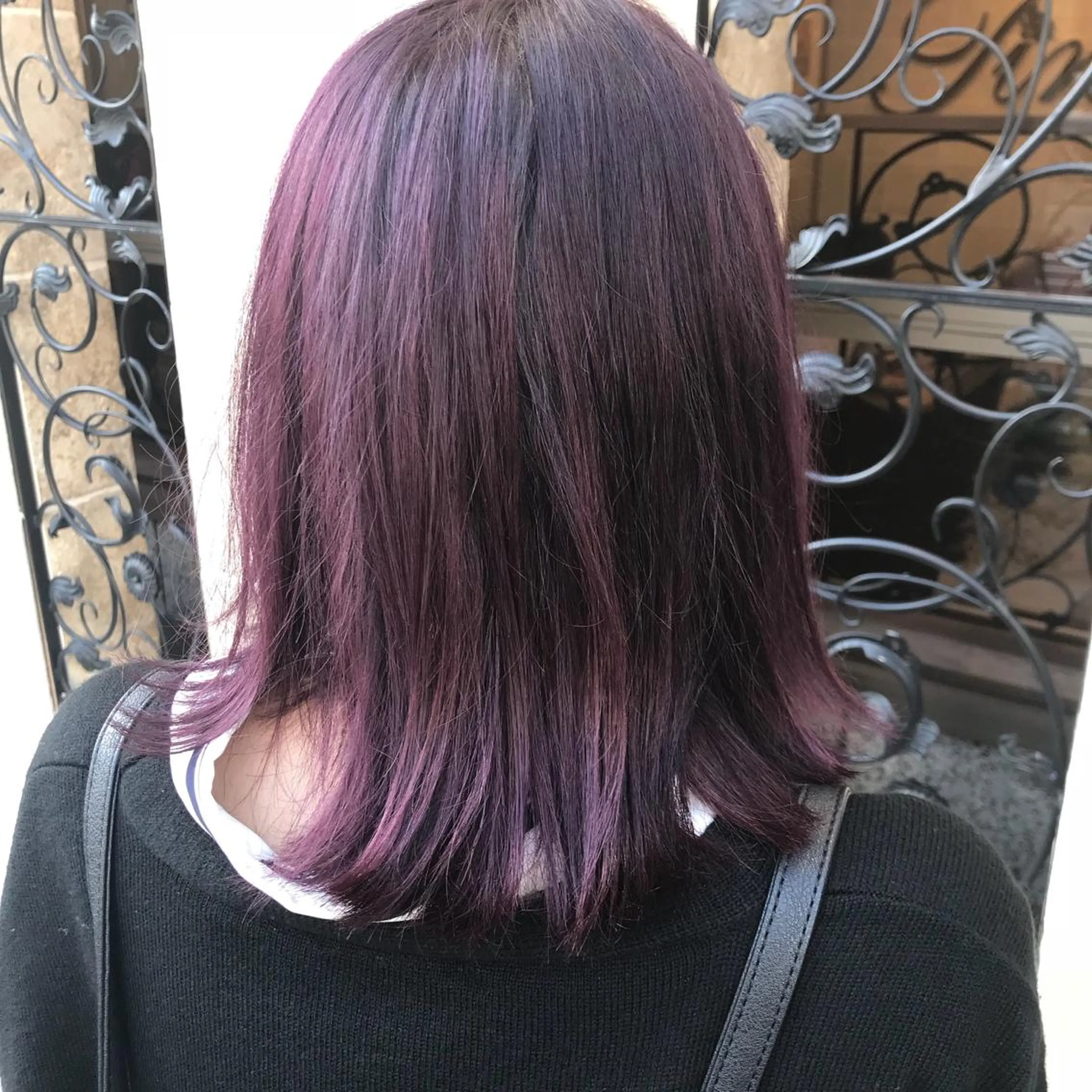 ミディアム カラー ボルドーカラー ピンクカラー バイオレットカラー 平尾 拓也のヘアスタイル