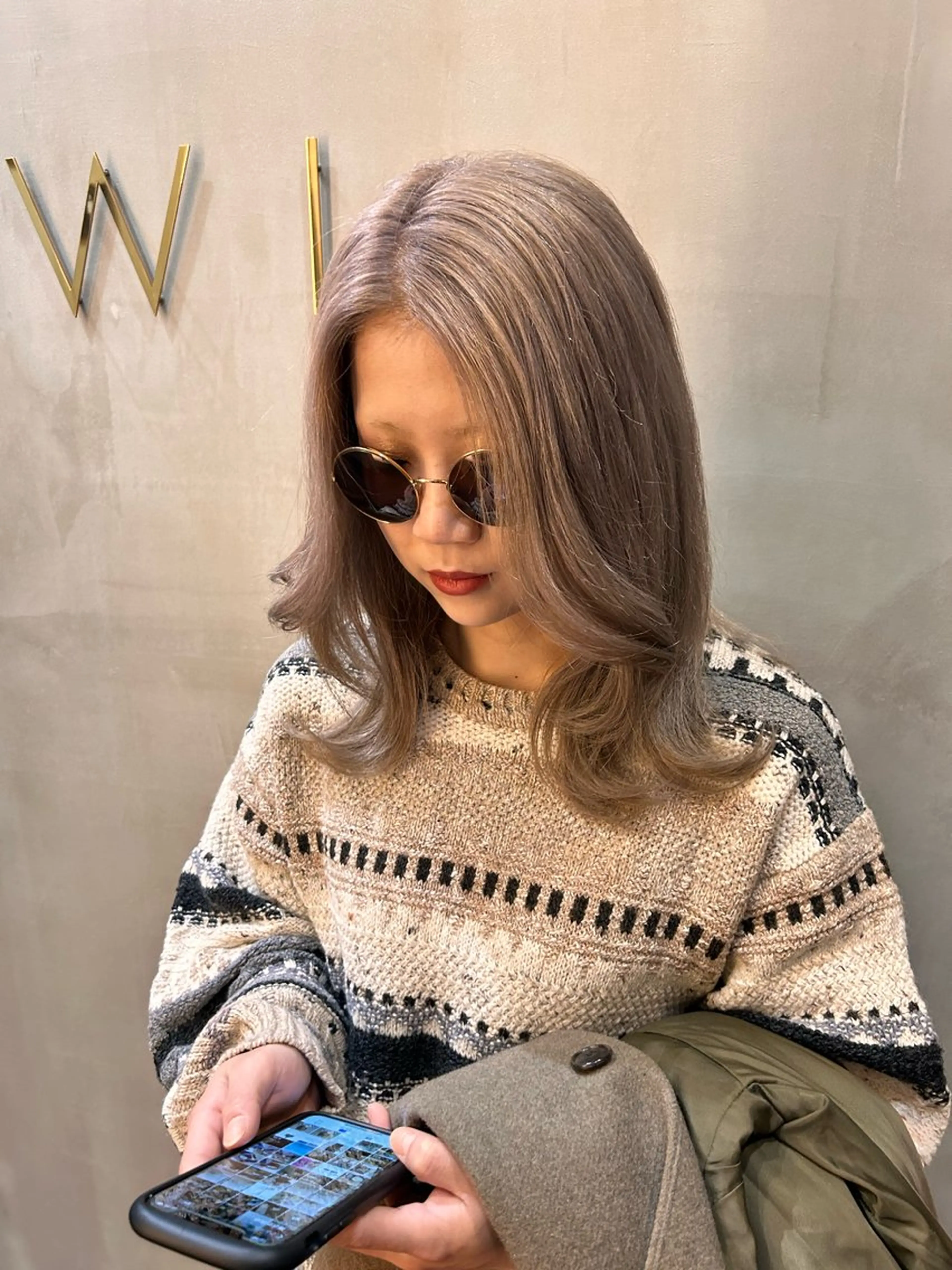 ミディアム カラー 韓国×髪質改善カラー 💎hinaのヘアスタイル