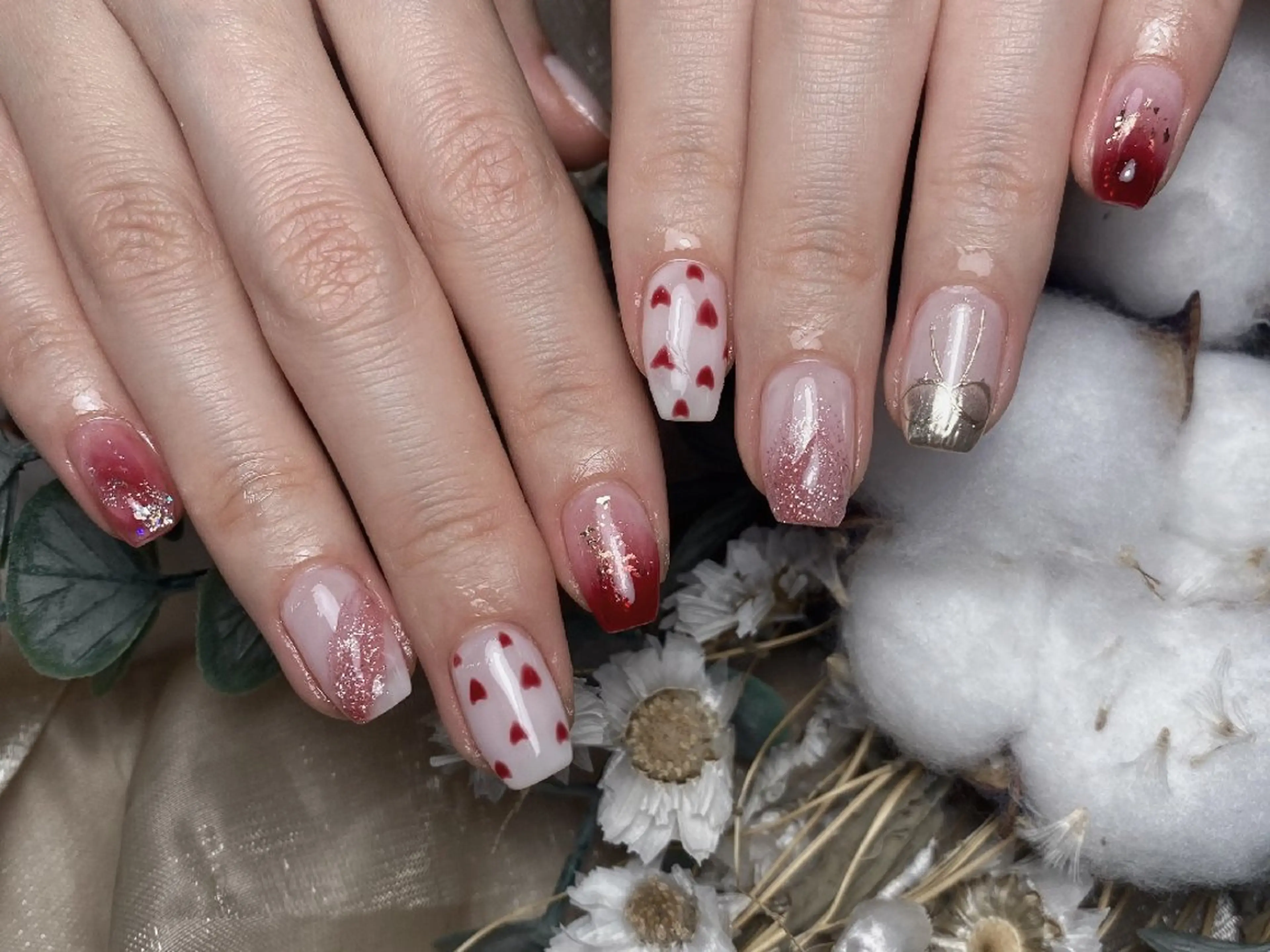 ネイル バレンタイン ハンドネイル UM Nail Salonのネイルデザイン