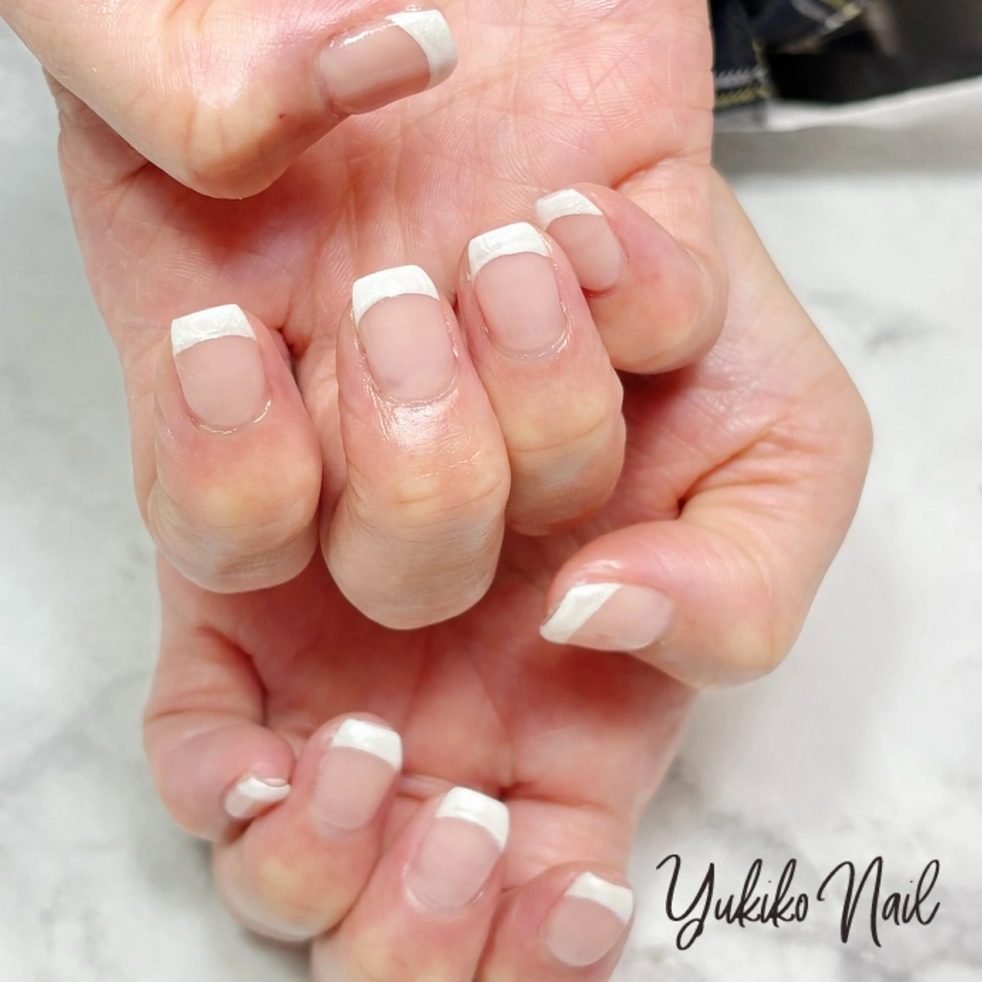 ネイル フレンチネイル シンプルネイル ホワイト ハンドネイル ユキコ ネイルのネイルデザイン