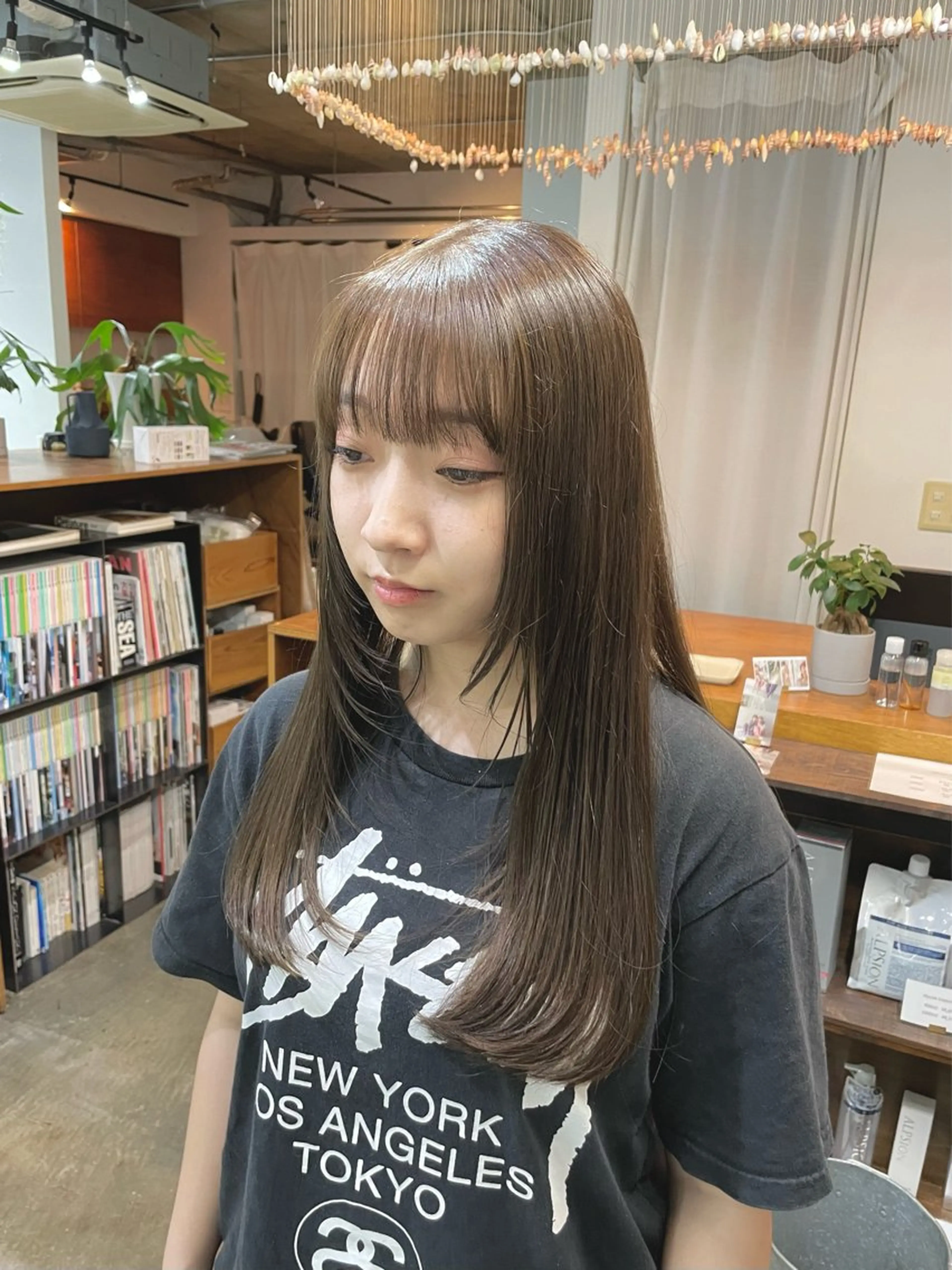 ロング カラー 顔周りカット レイヤーカット 奥村 紘のヘアスタイル