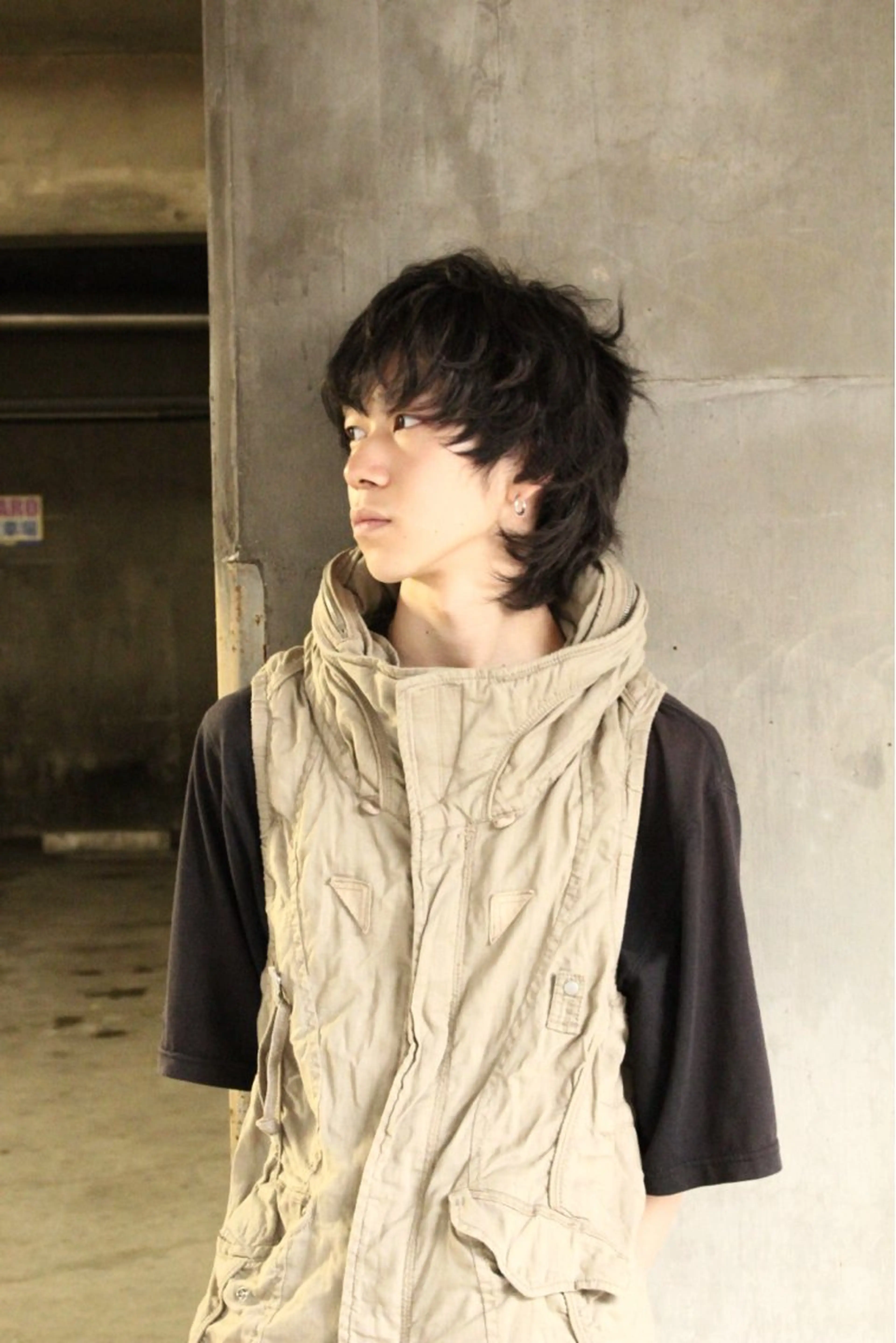 ミディアム カラー メンズ 黒髪 大原 颯隼のヘアスタイル