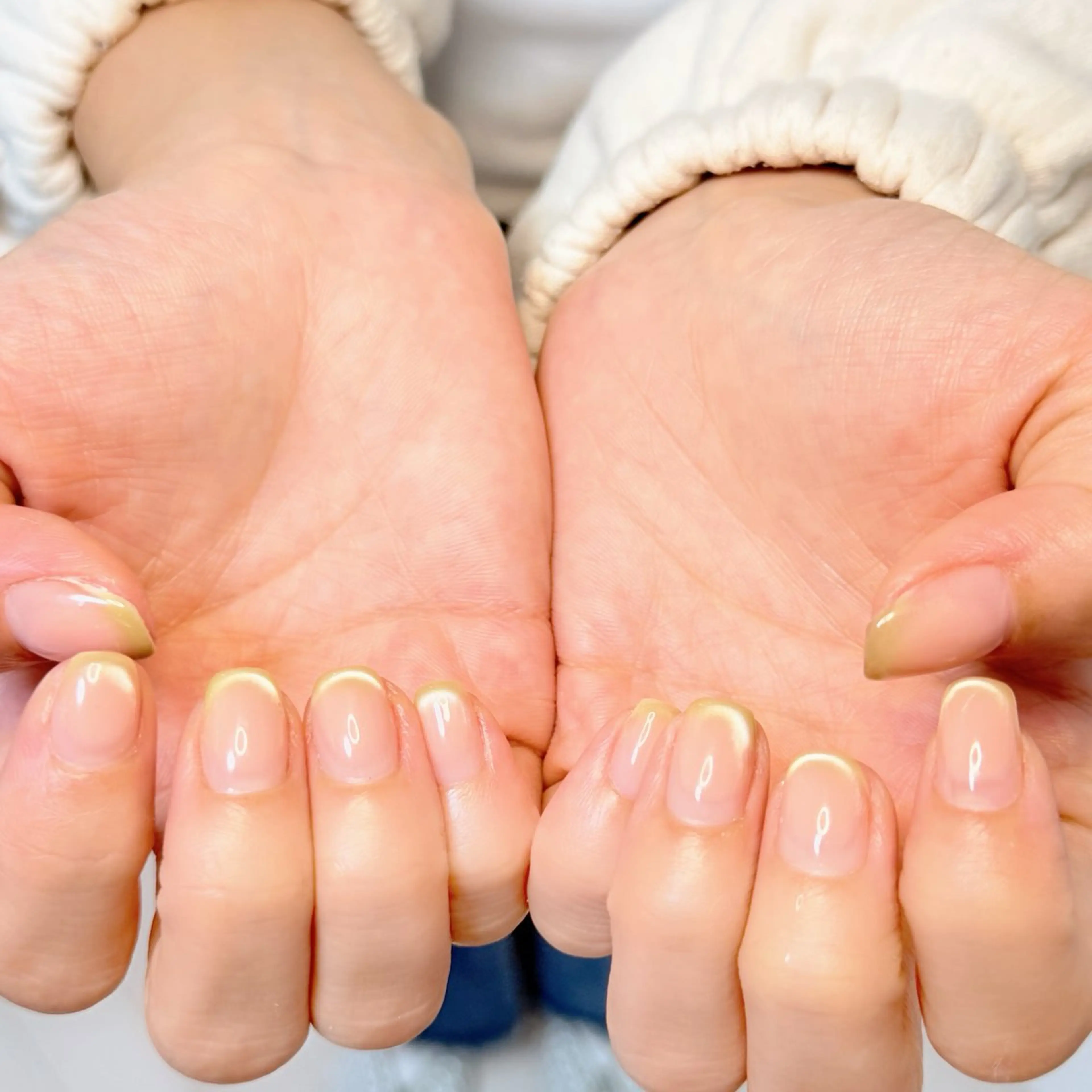 ネイル アートネイル オーロラネイル チークネイル フレンチネイル ガラスフレンチ ハンドネイル 🎀🎀YooLi Nail Salonのネイルデザイン