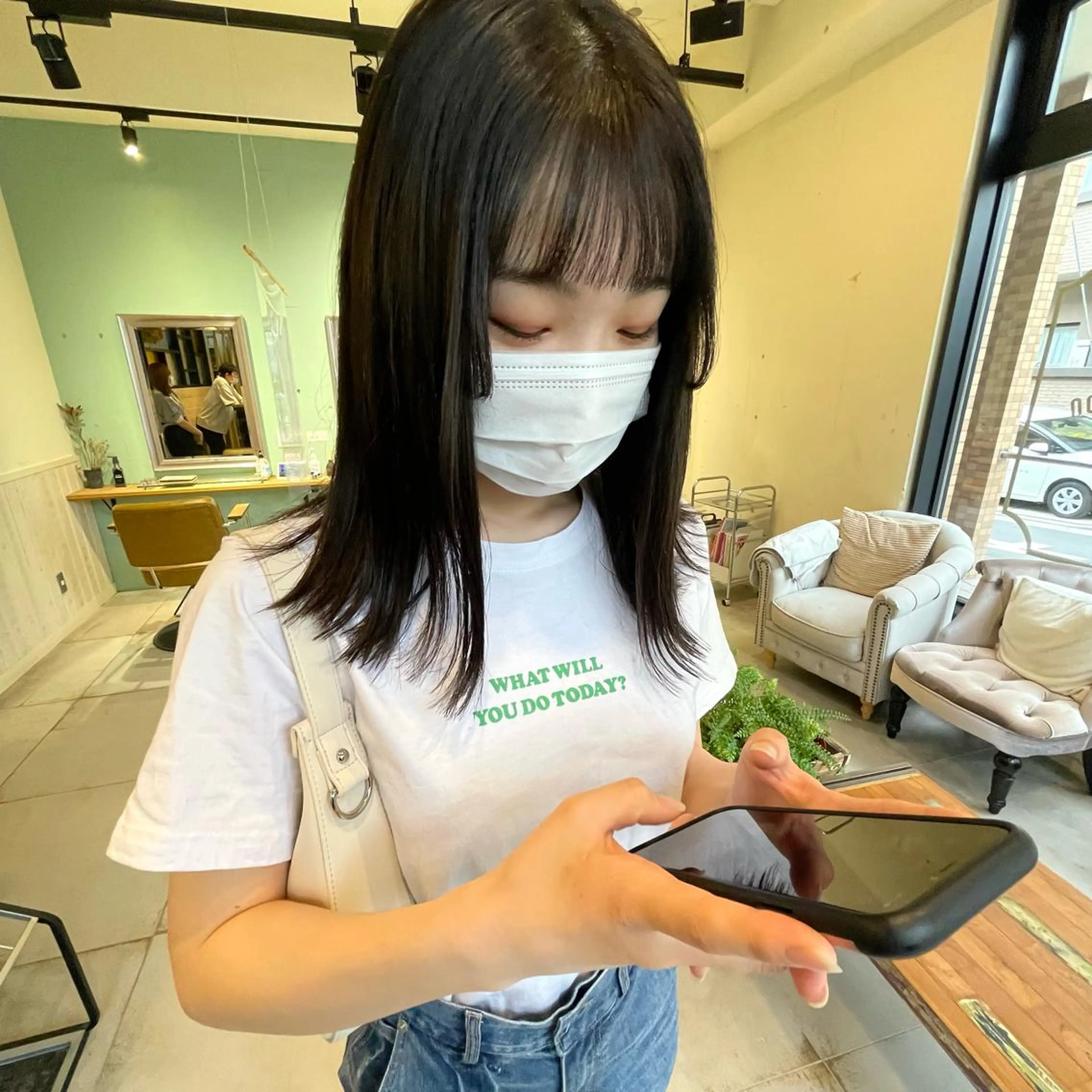 ミディアム カラー スナコザワ レナのヘアスタイル