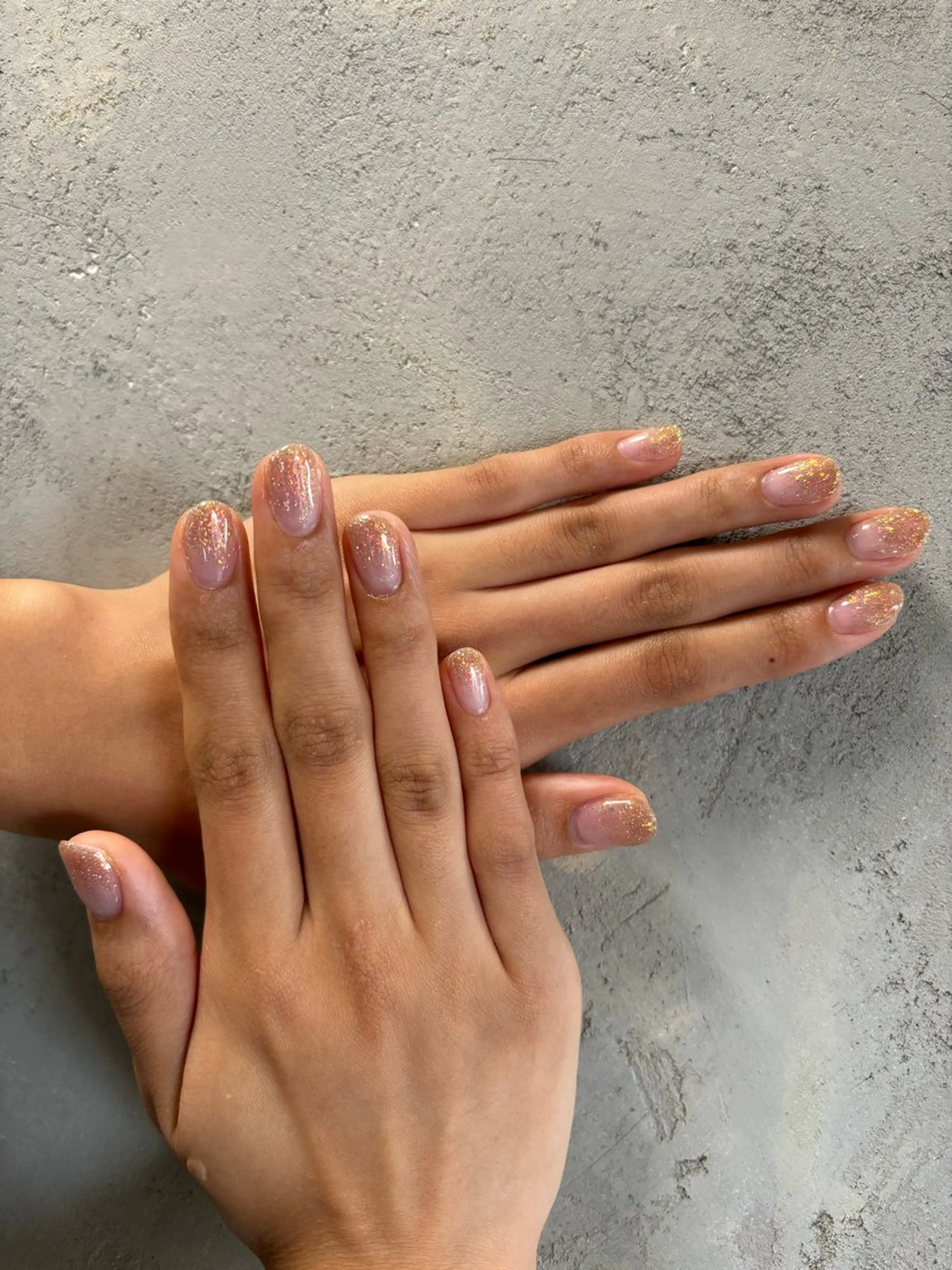 ネイル グラデーション ラメ(グリッター) ラメグラデーション オレンジ lealea Ayakaのネイルデザイン